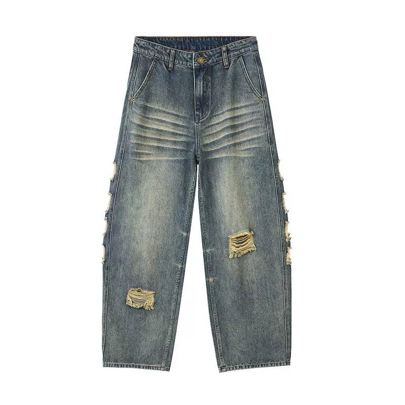 Japanese Brand × Jean American high street washed retro ripped scimitar jeans Size US 32 / EU 48 - 5 Thumbnail