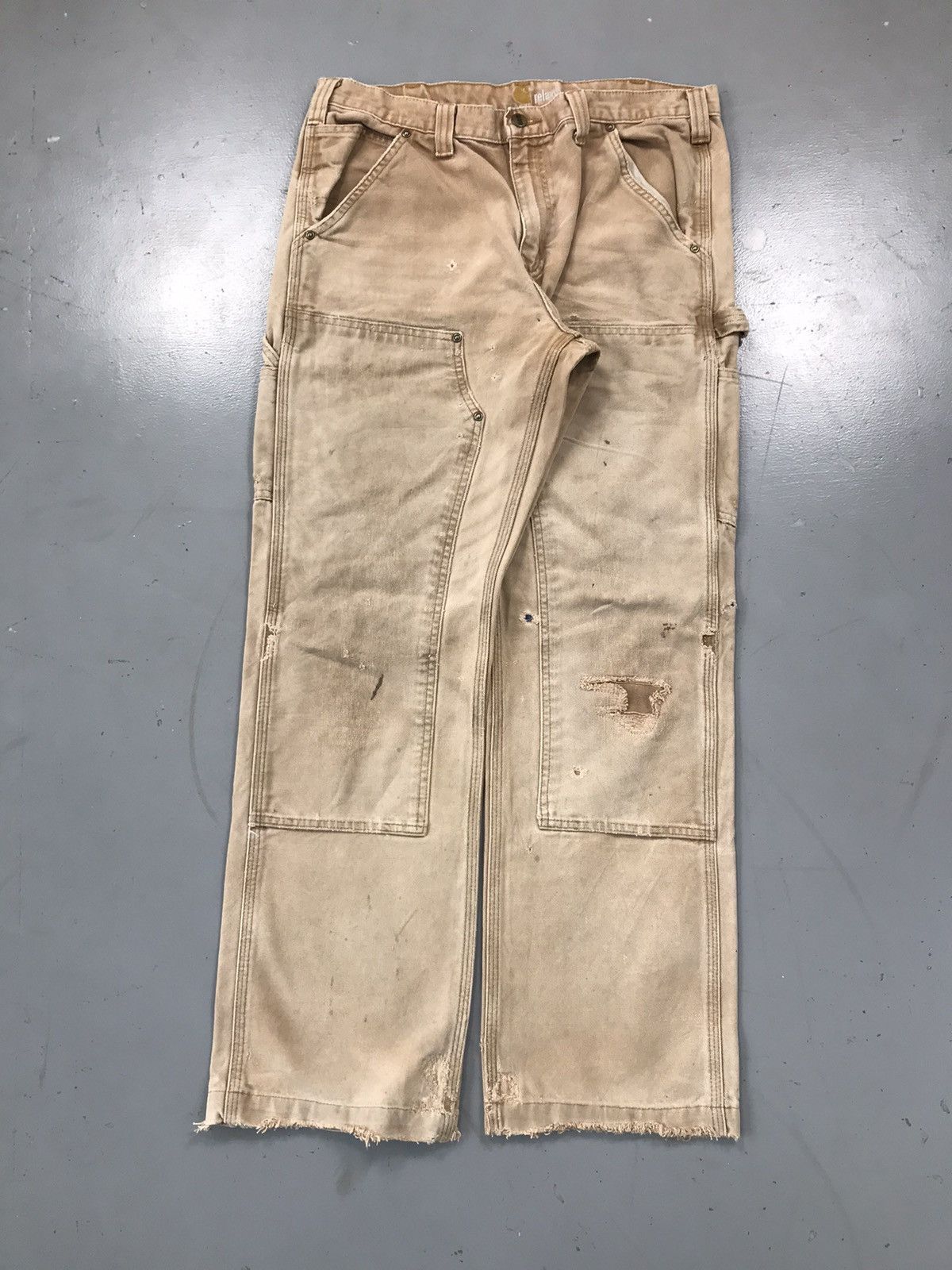 Carhartt × Vintage Vintage 90s Carhartt b136 BRN double knee denim Size US 34 / EU 50 - 1 Thumbnail