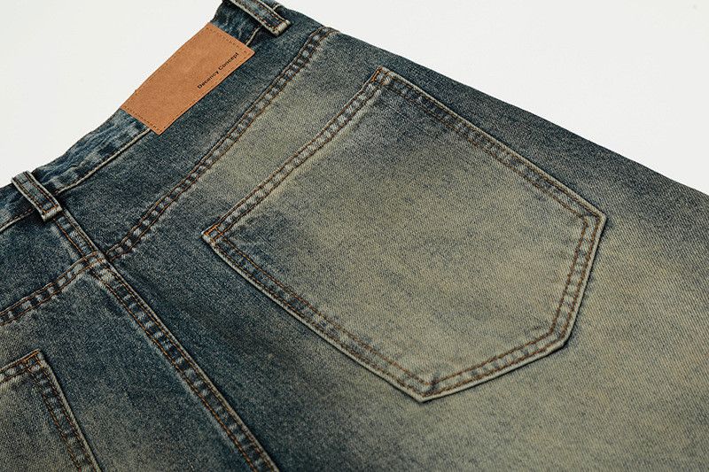 Vintage Men's American Retro Washed & Distressed Curved-Leg Jeans Size US 32 / EU 48 - 5 Thumbnail