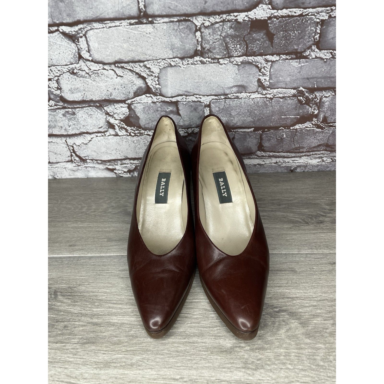 Bally Bally Athena Brown Leather Pointed Toe Pumps Dress Heels Wom Size US 8 / IT 38 - 15 Thumbnail
