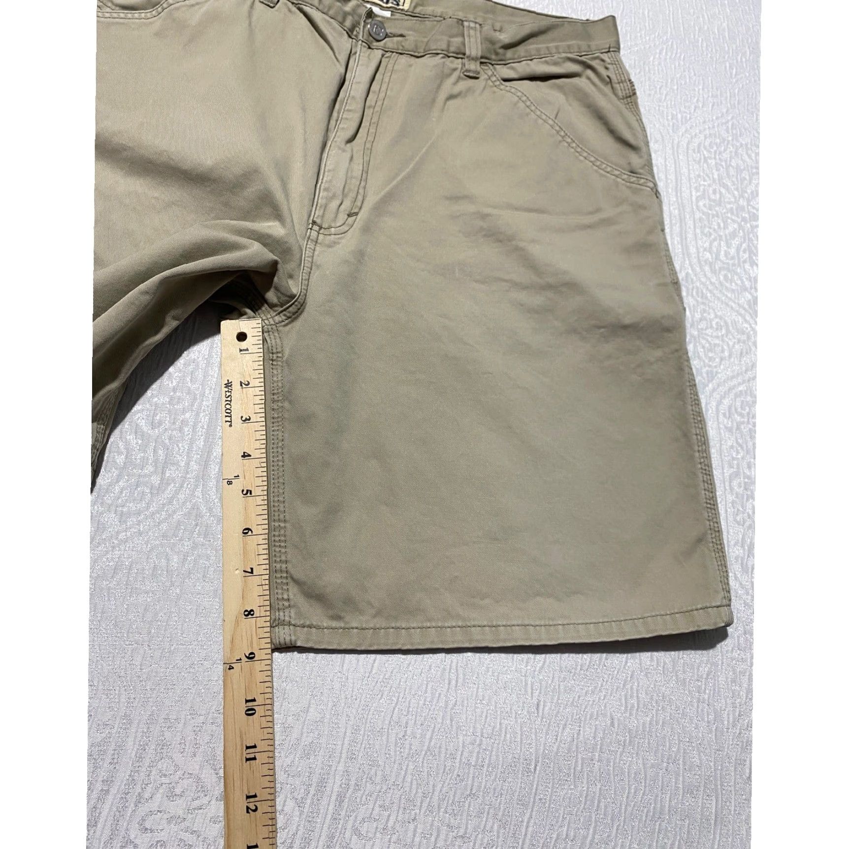 Vintage Re News Mens XL Carpenter Shorts Khaki Tan Cotton Twill Relaxed Workwear Cargo Utility Outdoor Casual Shoes? Size US 35 - 7 Thumbnail