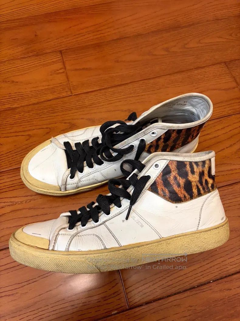 Saint Laurent Paris Saint Laurent Paris High-Top Distressed Leopard Print Casu Size US 8 / EU 41 - 1 Thumbnail