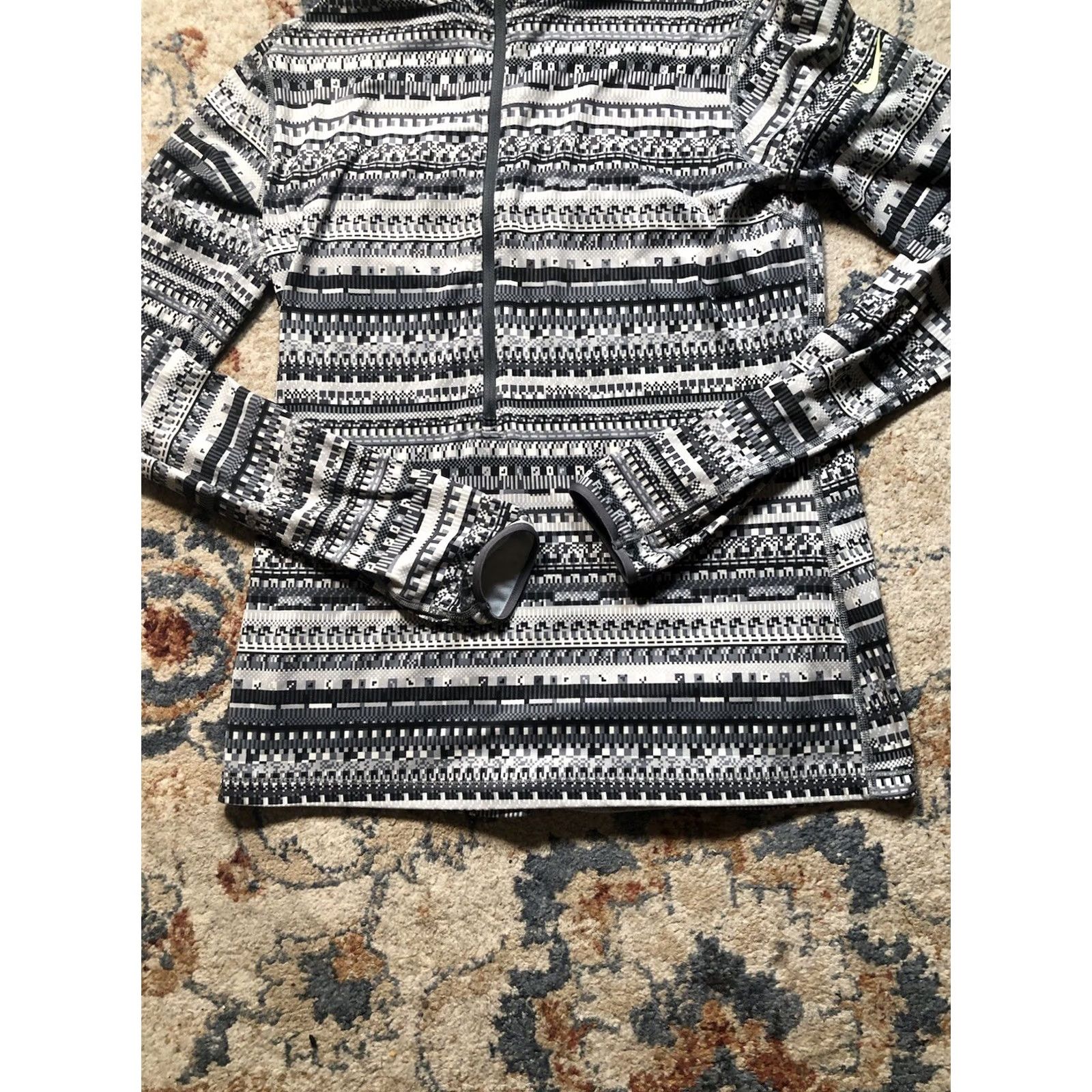 Nike Nike Pro Dri-Fit Women's Long Sleeve Half Zip Pullover Top Gray Size L / US 10 / IT 46 - 5 Thumbnail
