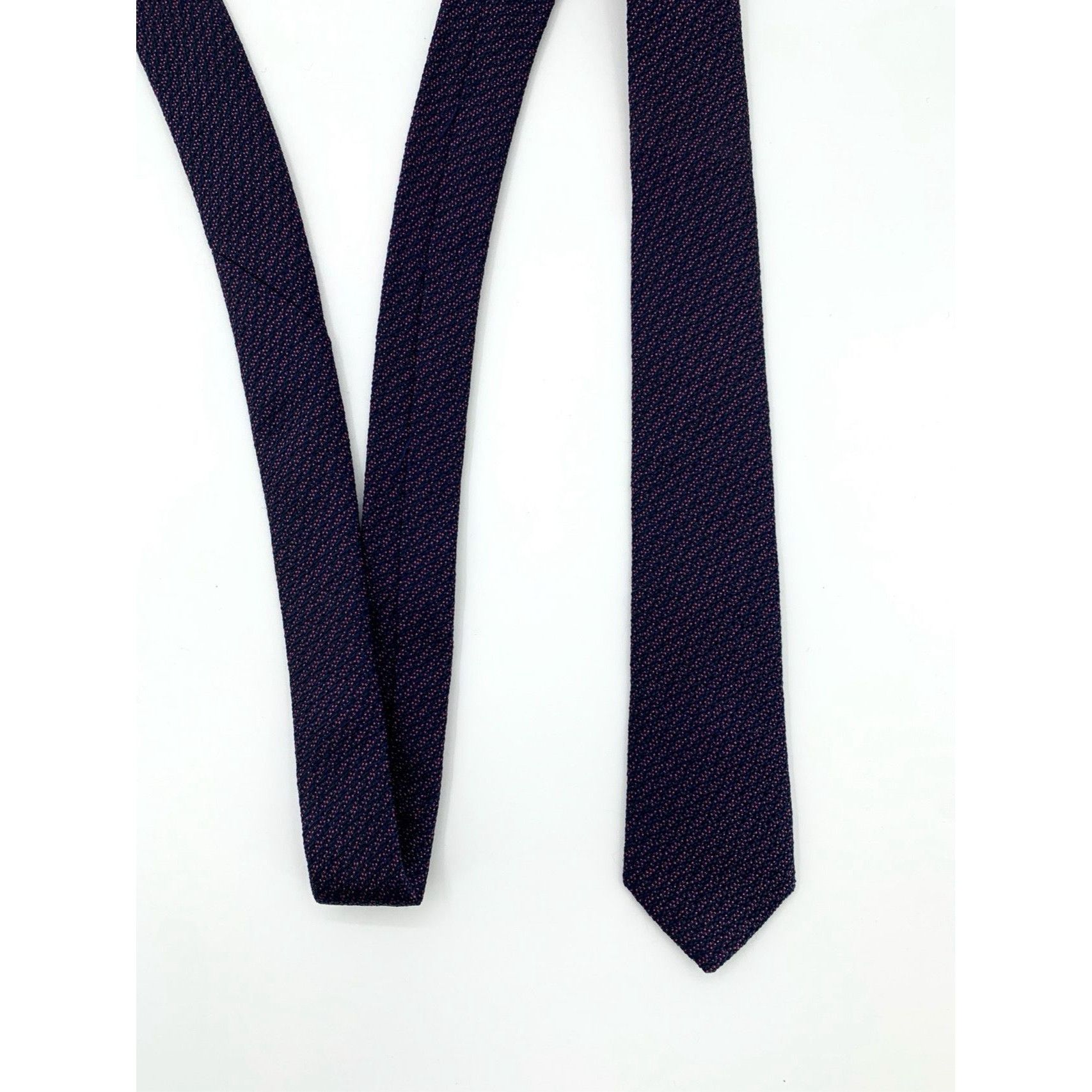 Dior Dior Mens Textured Woven Silk Tie In Purple & Black Size ONE SIZE - 3 Thumbnail