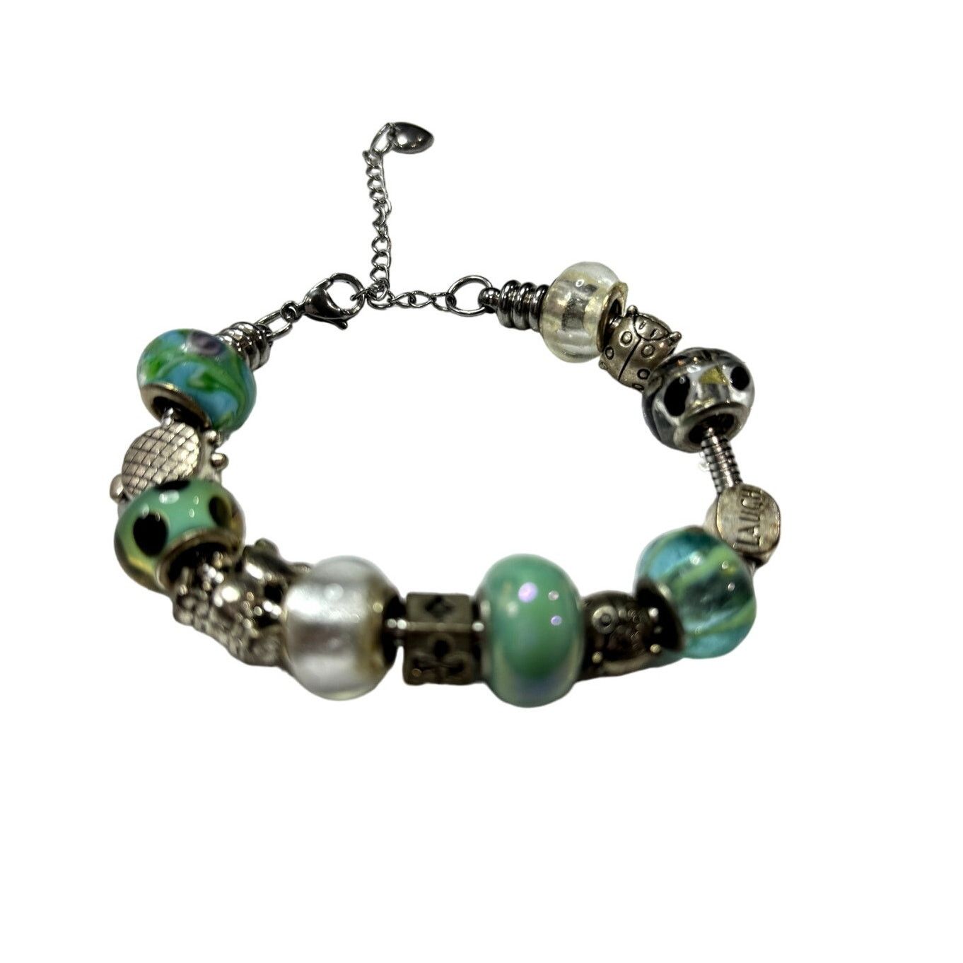 Other EUROPEAN BEADS Women's Blue Themed Silver Charms Bracelet Size ONE SIZE - 2 Thumbnail
