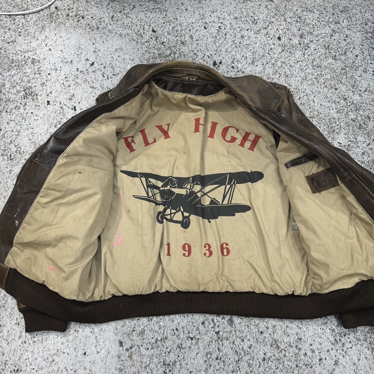 Vintage Thrashed Faded Destroyed Cracked Leather Bomber ERD Grunge Size US S / EU 44-46 / 1 - 7 Thumbnail