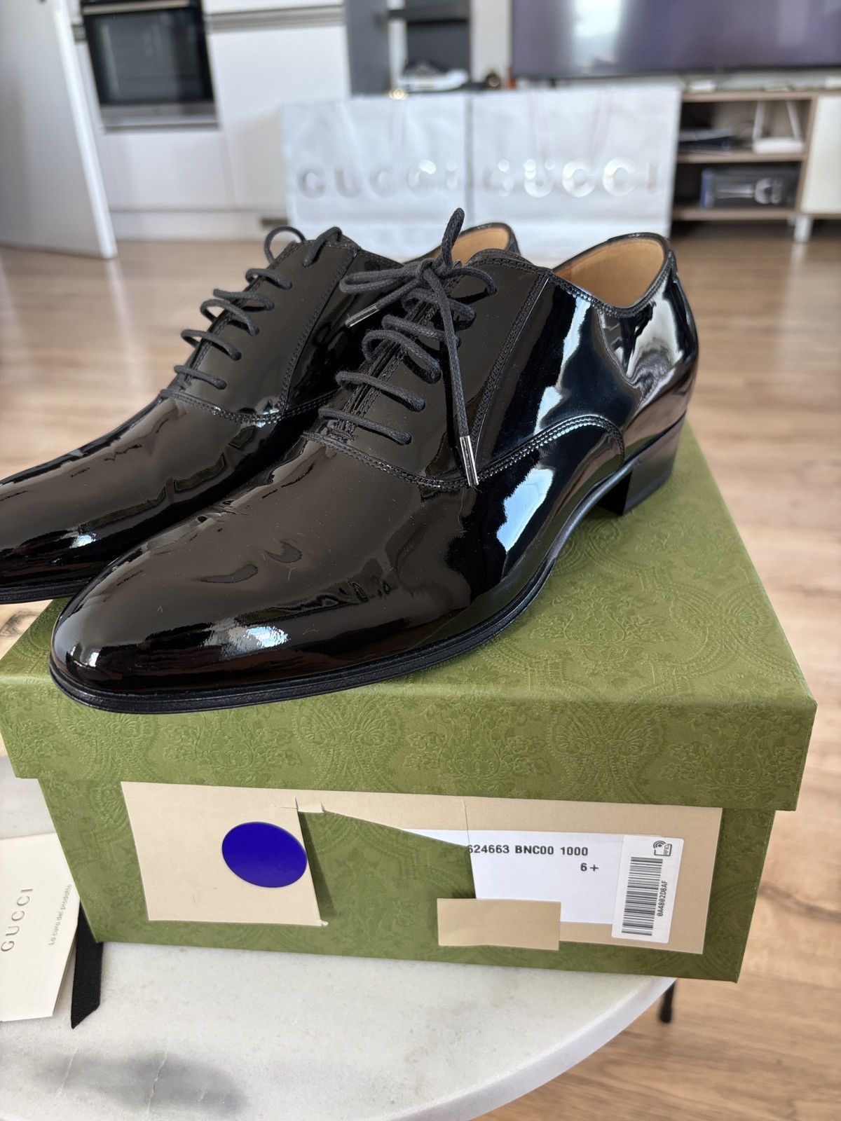 Gucci Gucci Worsh Patent Leather Lace-Up Shoes Size US 7.5 / EU 40-41 - 5 Thumbnail