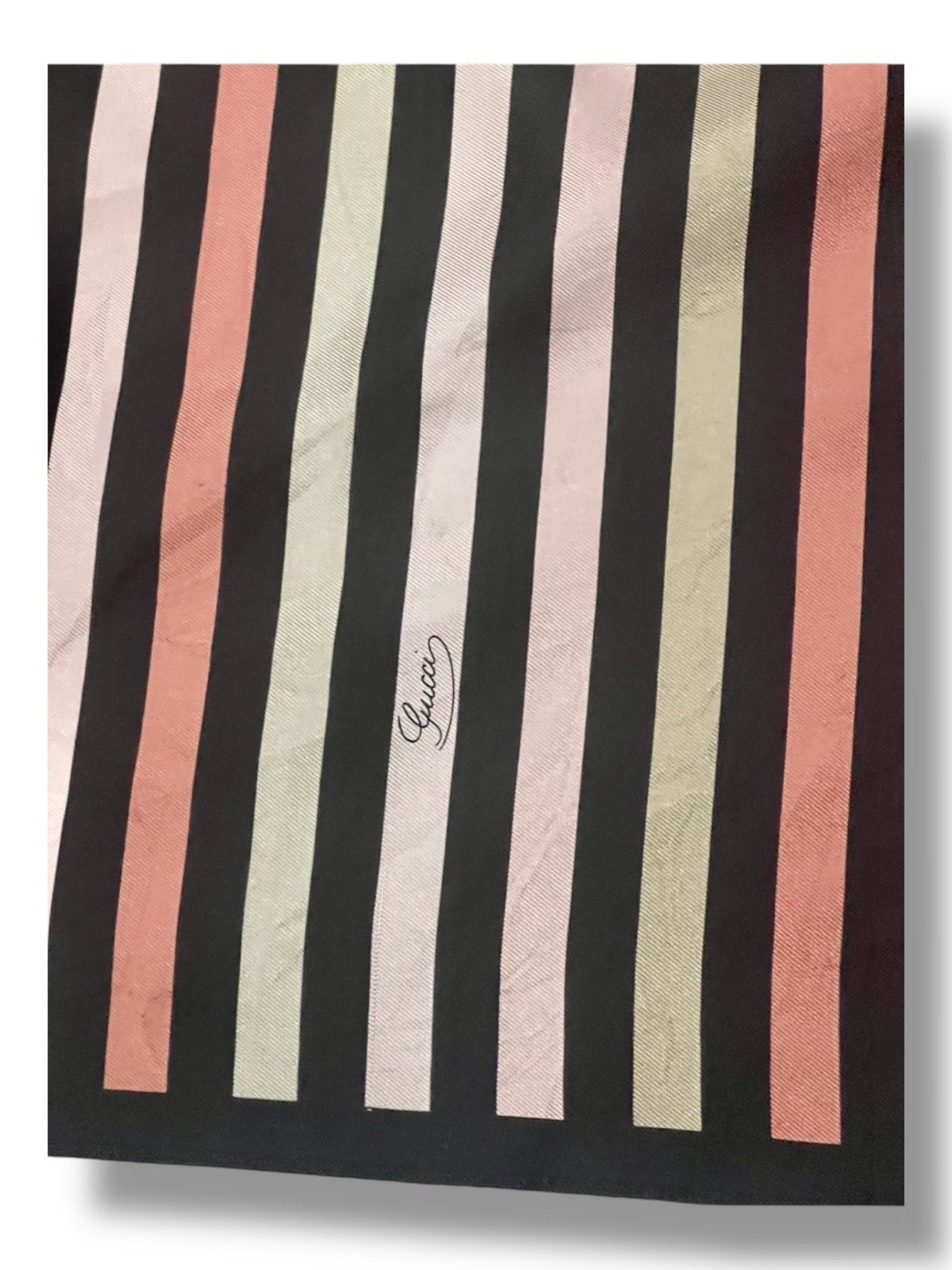 Gucci Vintage Gucci Striped Silk Scarf 34" Square Size ONE SIZE - 3 Thumbnail