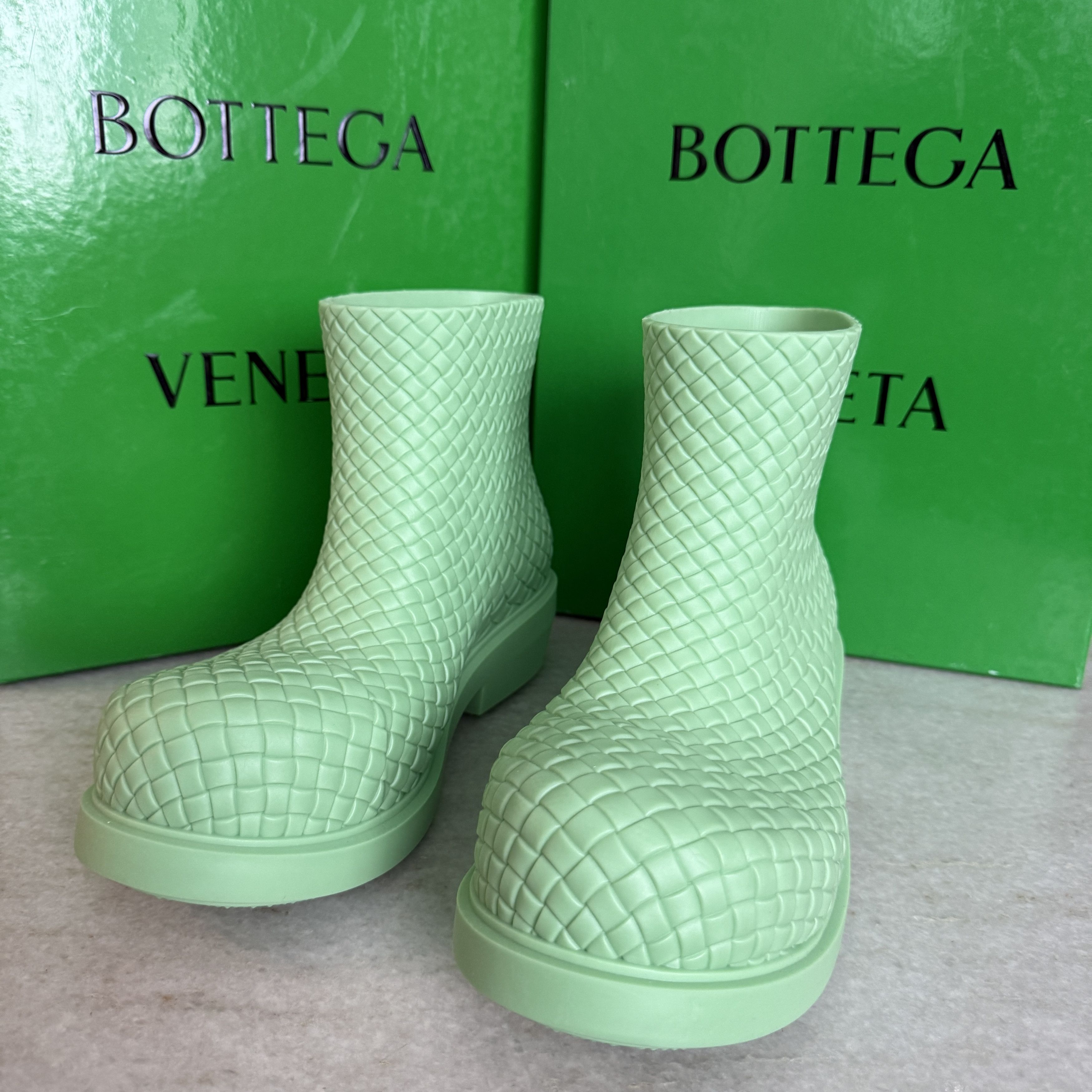 Bottega Veneta Bottega Veneta 763725 Green Men's Rubber Fireman Boots, 42 Size US 10 / EU 43 - 2 Thumbnail