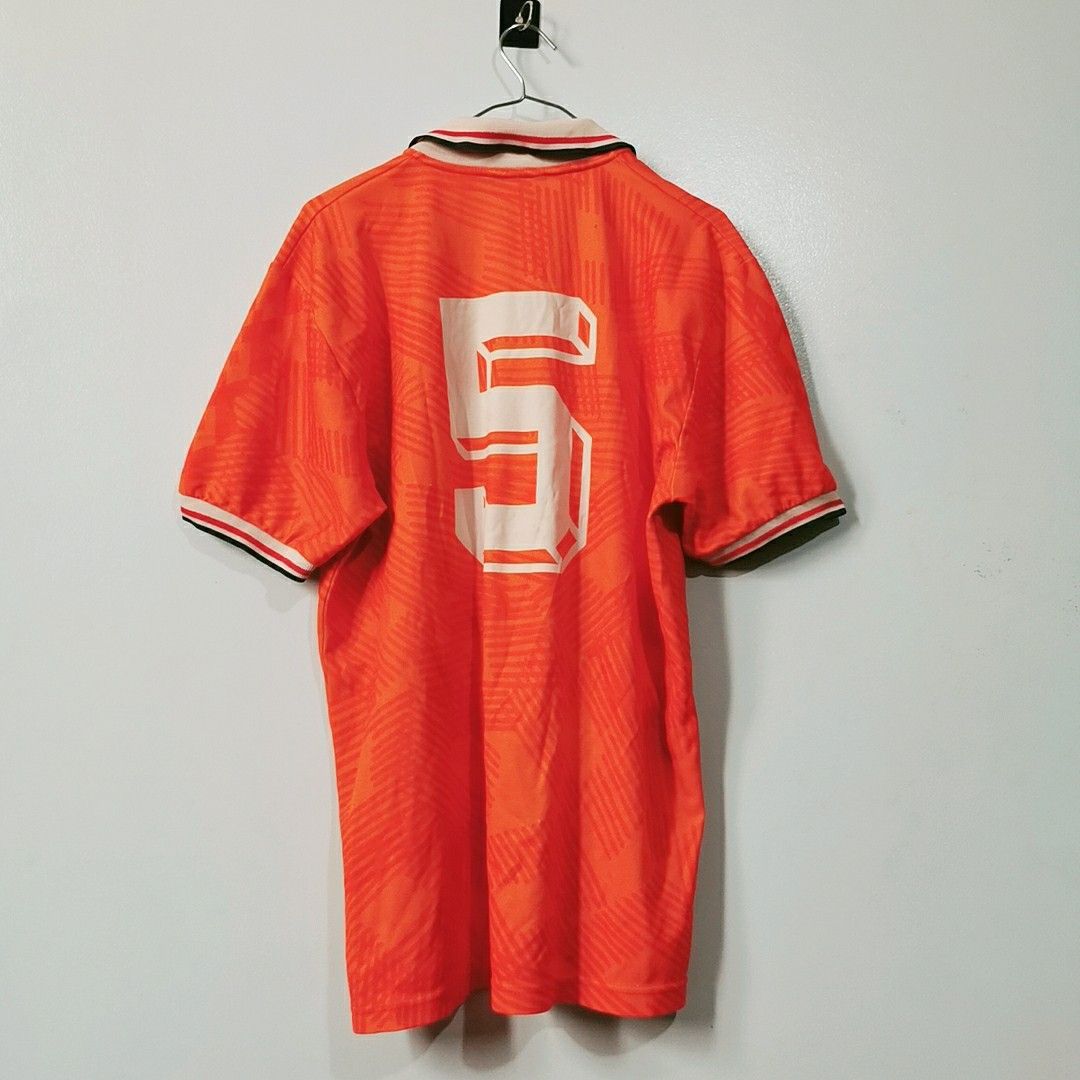 image of Lotto Match Worn Netherlands Holland 1992 1994 Home Shirt Jersey in Orange, Men's (Size XL)