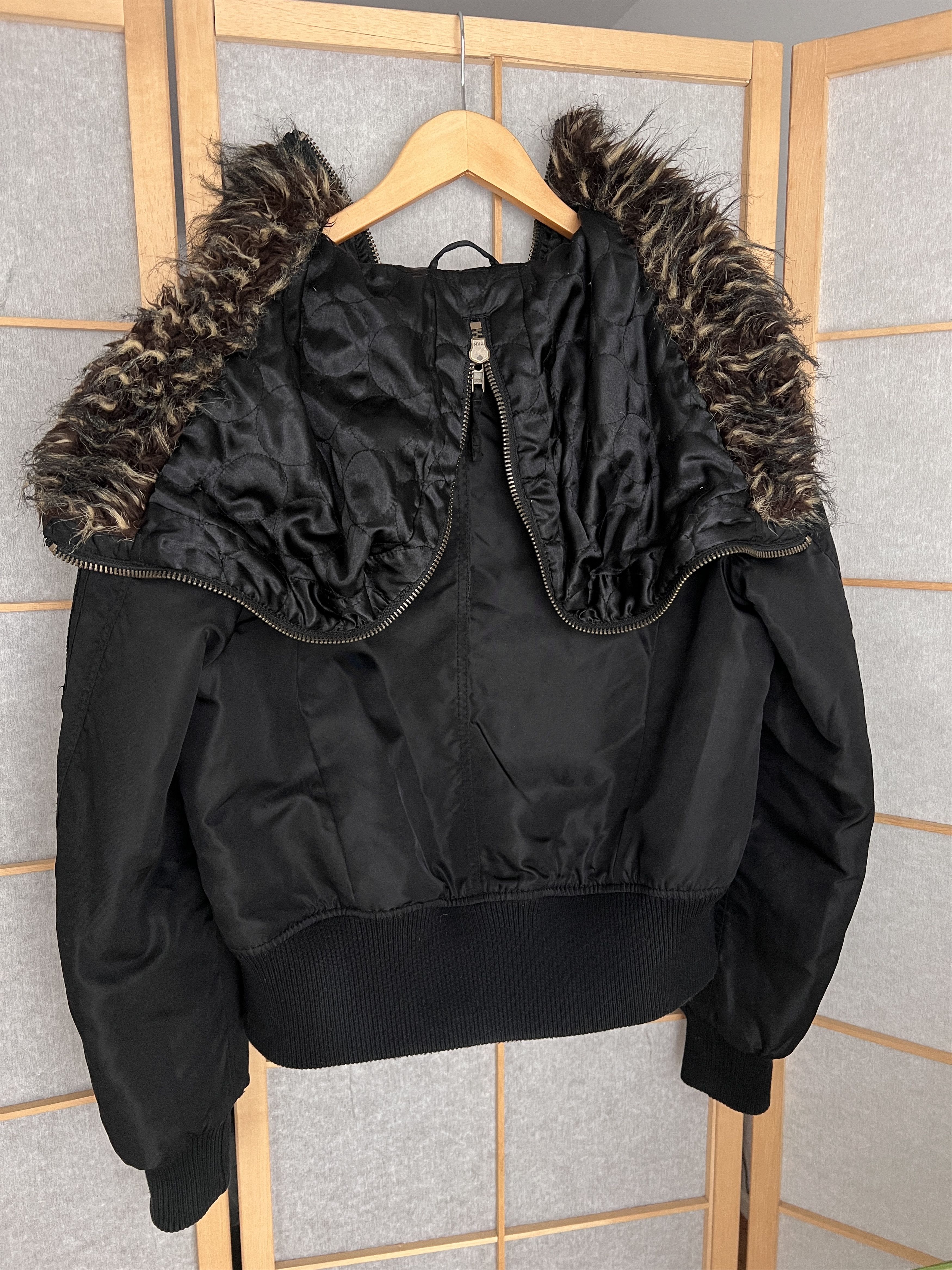 If Six Was Nine Avant garde vintage faux fur bomber jacket hood cropped punk Size M / US 6-8 / IT 42-44 - 12 Thumbnail