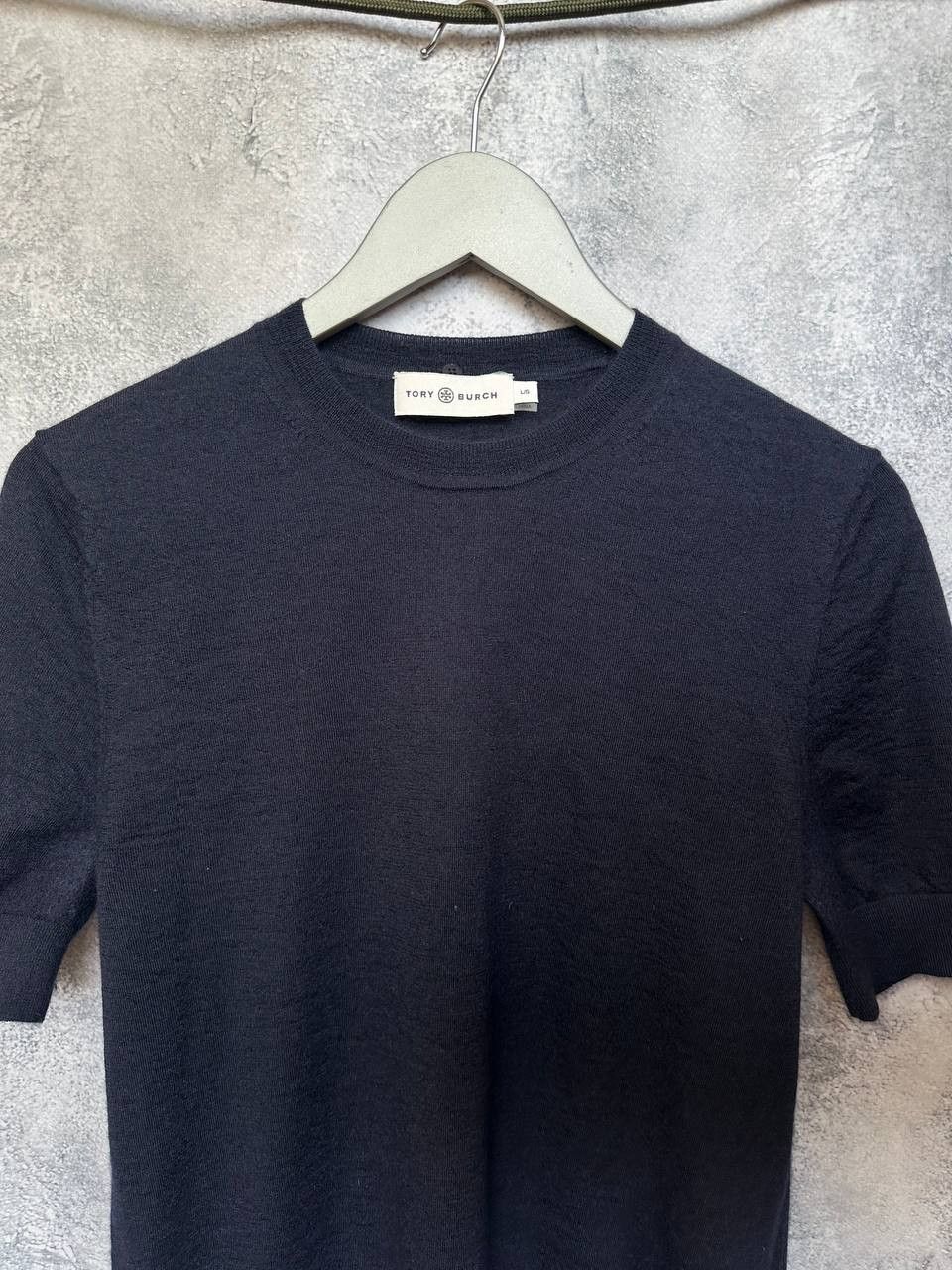 Tory Burch Tory Burch 100% Cashmere Short Sleeve Sweater Top Navy Blue Size L / US 10 / IT 46 - 5 Thumbnail
