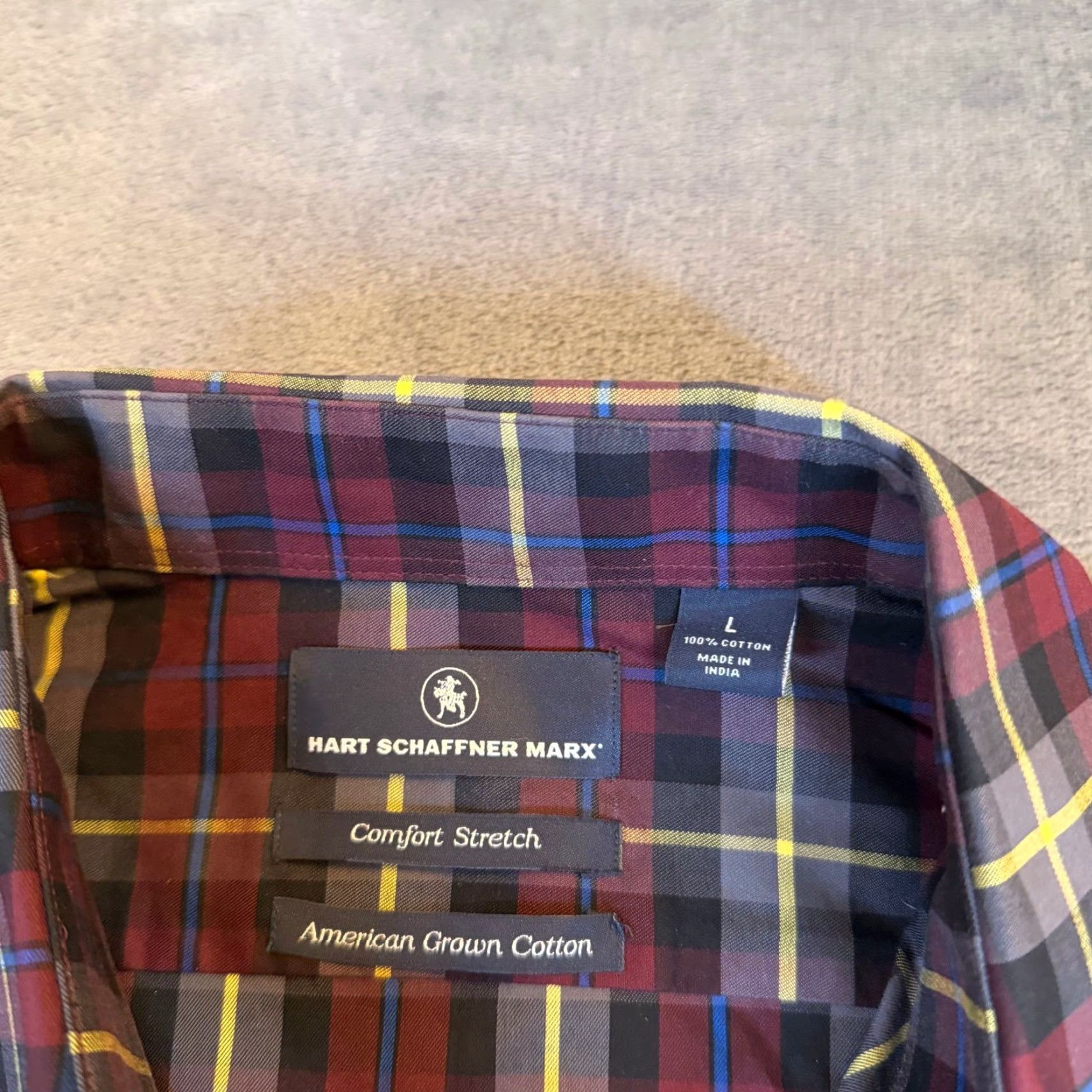 Hart Schaffner Marx Hart Schaffner Marx Plaid Button-Up Shirt Mens Large NWT American Grown Cotton Button-Up Shirt Size US L / EU 52-54 / 3 - 3 Thumbnail