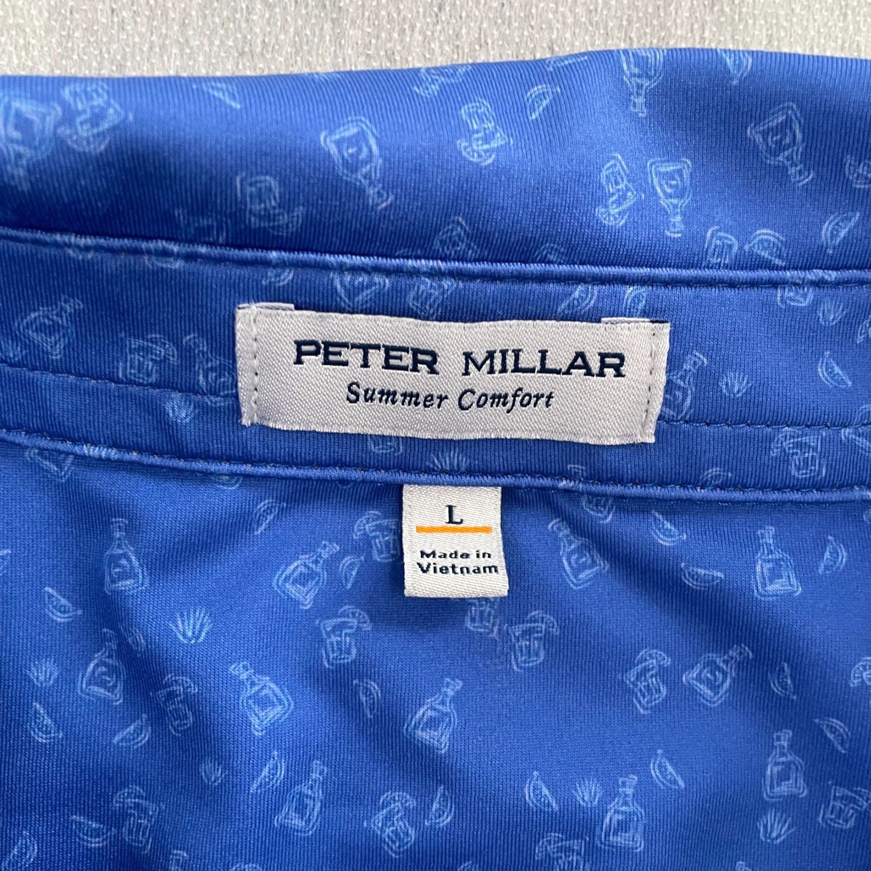 Peter Millar Peter Millar Shirt Polo Blue Print Drinks L Mens Adult Large Summer Golf Size US L / EU 52-54 / 3 - 5 Thumbnail