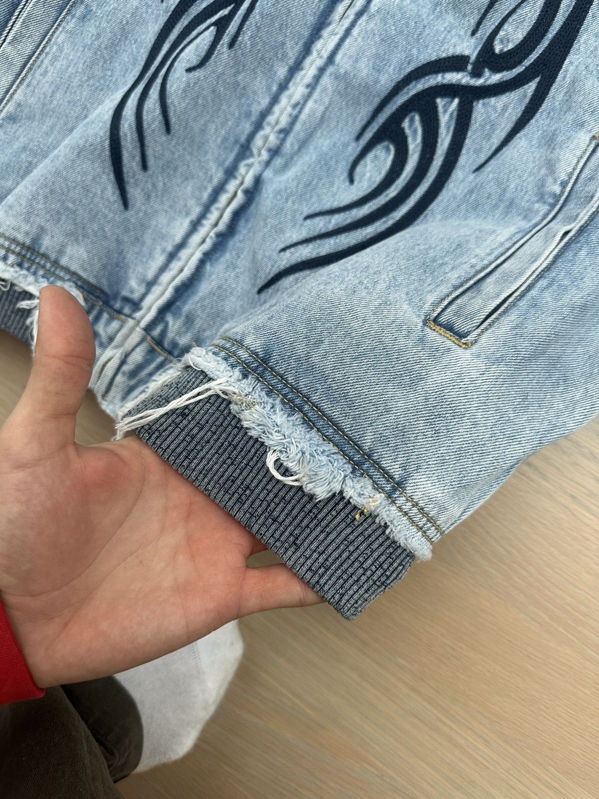 Stingwater tribal denim hooded jacket