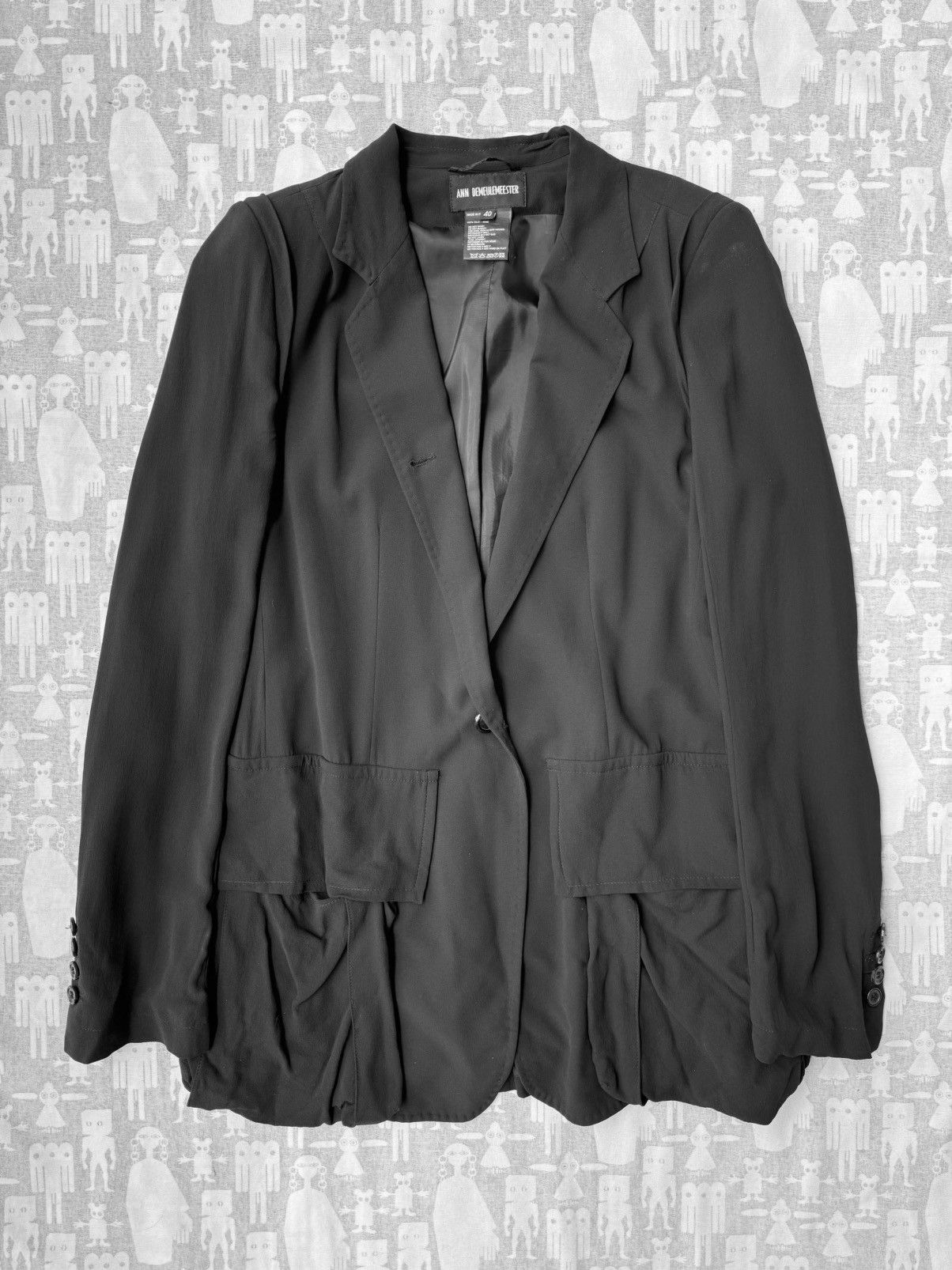 Ann Demeulemeester Ann Demeulemeester SS04 Silk Cargo Belted Tailored Jacket Size S / US 4 / IT 40 - 3 Thumbnail