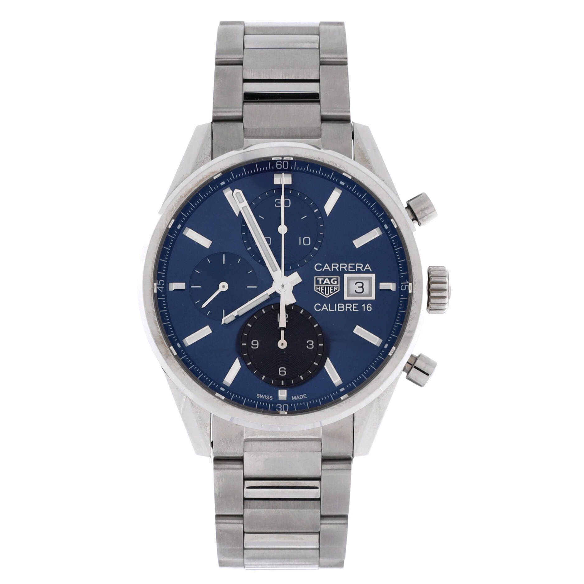 Tag Heuer Carrera calibre 16 chronograph automatic watch stainless steel 41 Size ONE SIZE - 1 Thumbnail