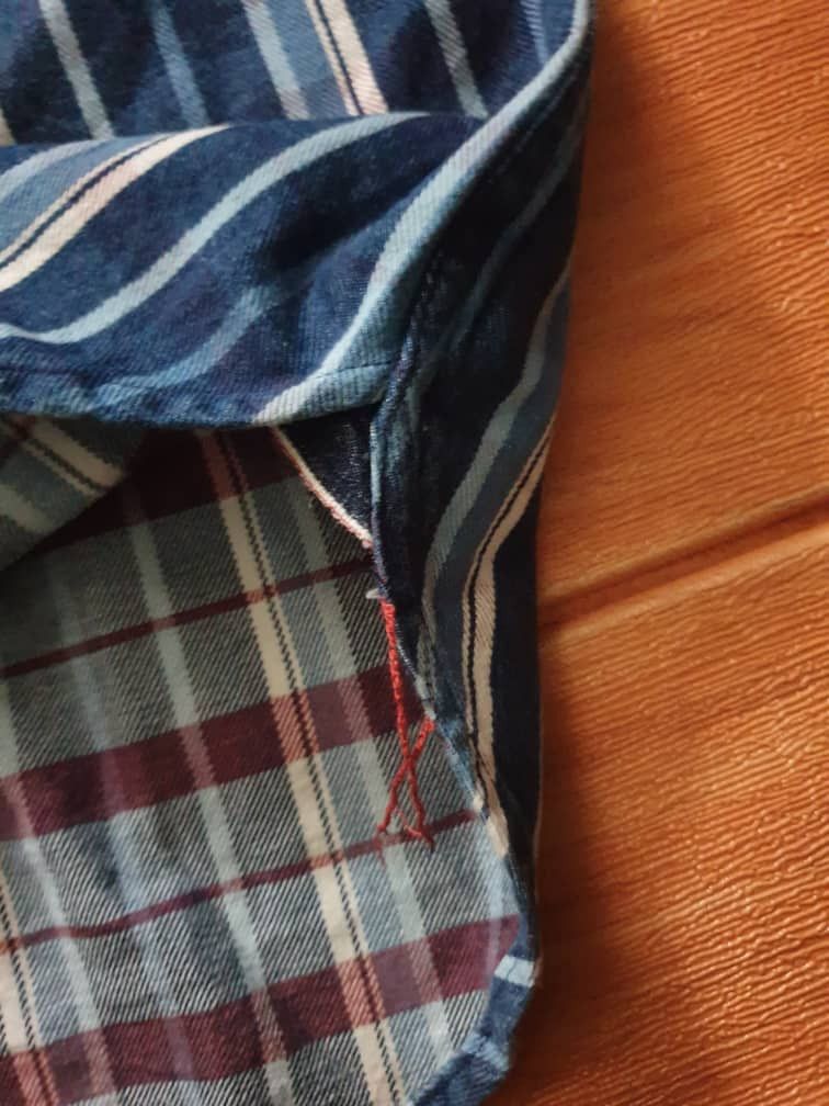 Sugar Cane 💥Sugarcane checkered blue selvedge retro western shirt Size US L / EU 52-54 / 3 - 6 Thumbnail