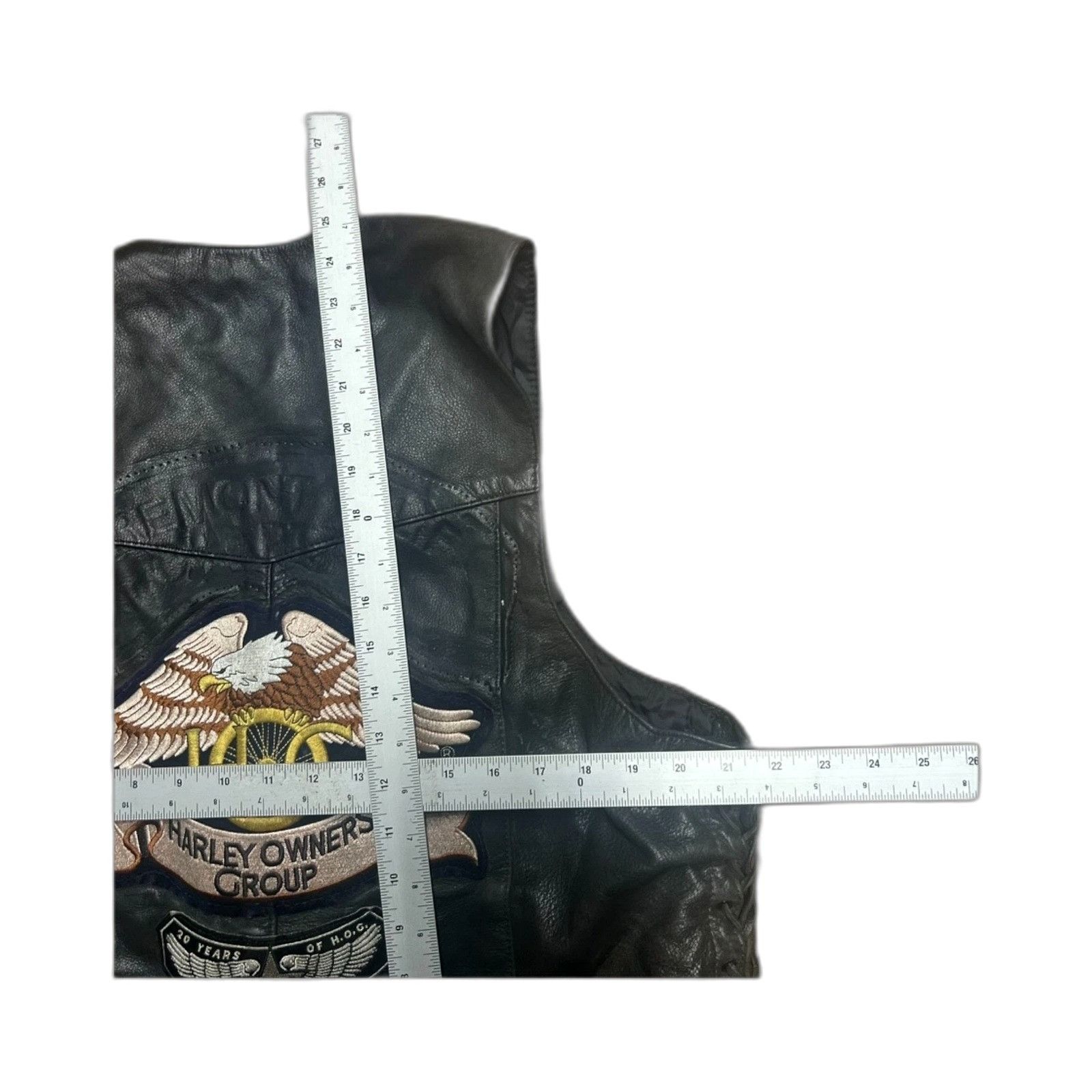 Vintage Vintage Harley Davidson Leather Vest Patches Biker Mens Larg Size US XXS / EU 40 - 3 Thumbnail