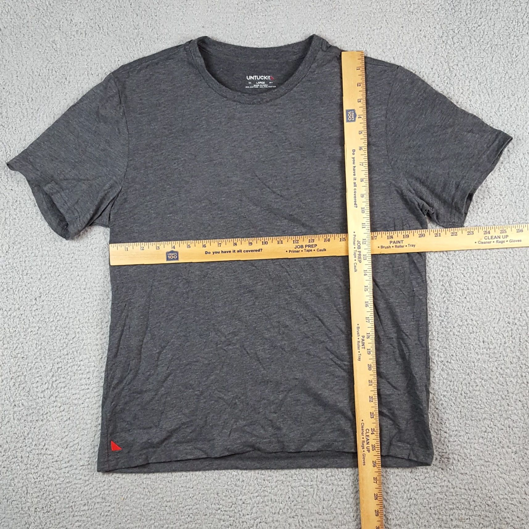 UNTUCKit UNTUCKit T-Shirt, Gray, Breathable, Lightweight, Moisture Wicking, Athletic, Size L, Crew Neck, Short Sleeve, Logo, Embroidered, Cotton, Regular, Men Size US L / EU 52-54 / 3 - 7 Thumbnail