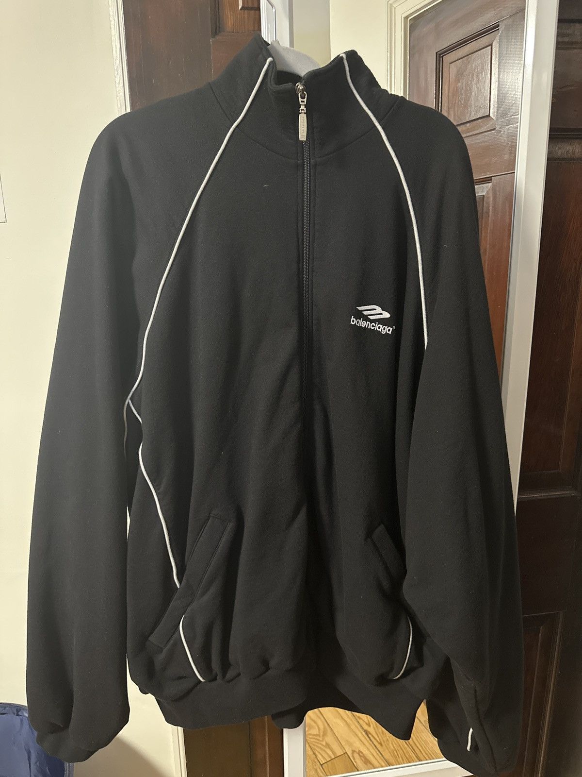 image of Balenciaga 3B Sports Hoodie in Black, Men's (Size XL)