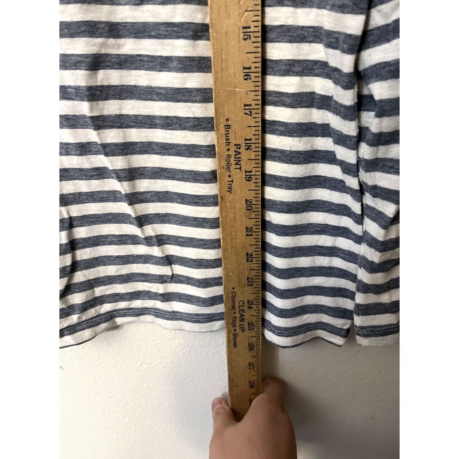 Vintage Sonoma The Everyday Tee Striped Long Sleeve V-Neck Gray T-Shirt PXL Women Size XL / US 12-14 / IT 48-50 - 4 Thumbnail