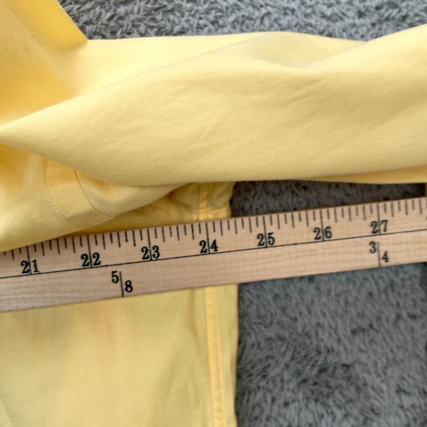 Lands' End Lands' End Shirt Mens Dress Shirt Button-Down 100% Cotton Yellow Long Sleeve Pleated Chest 48 M Regular Ocean City Preppy Casual Business Size 40R - 8 Thumbnail