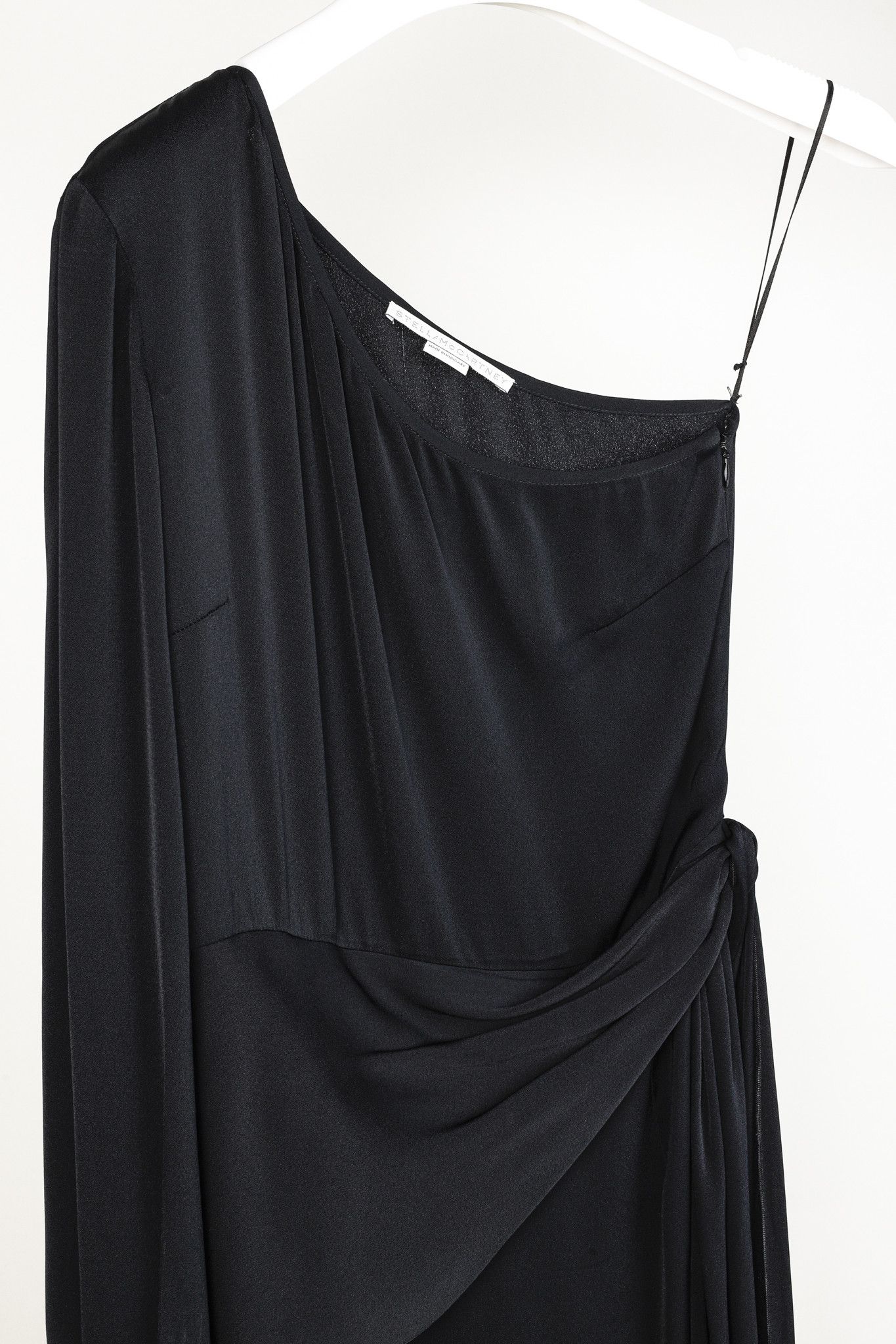 Stella McCartney Stella McCartney Cady One-Shoulder Draped-Peplum Midi Dress Size XS / US 0-2 / IT 36-38 - 3 Thumbnail