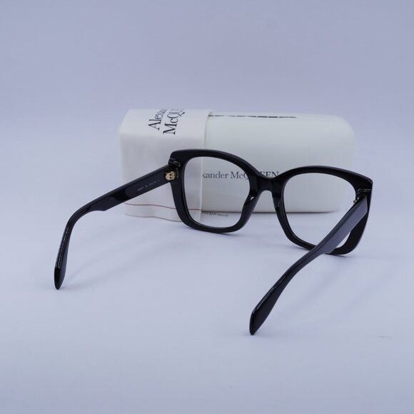 Alexander McQueen Alexander McQueen AM0351O 002 Eyeglasses Black 52mm Square Size ONE SIZE - 10 Thumbnail