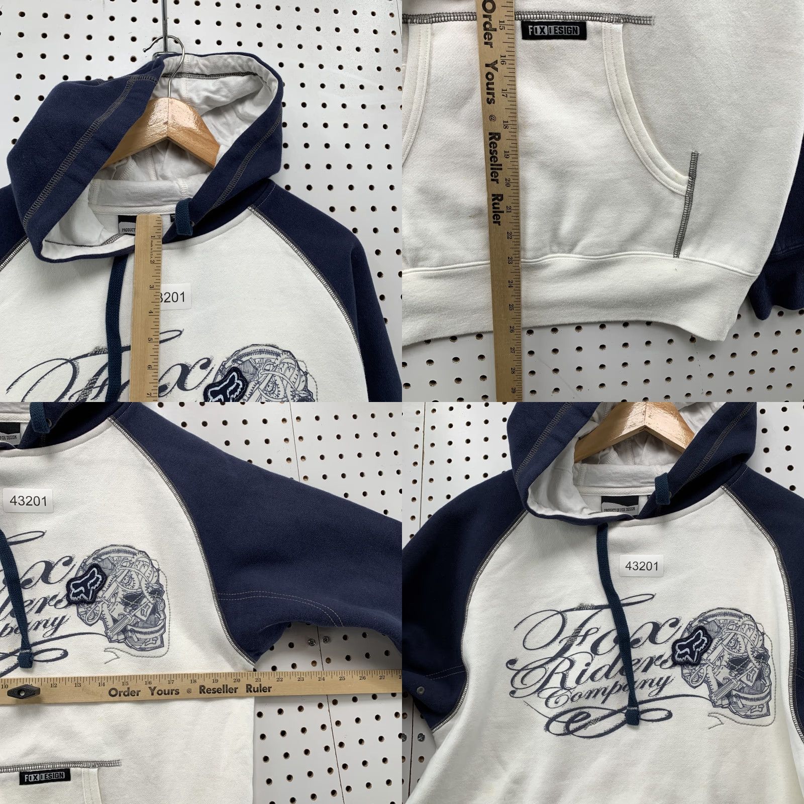 Fox Racing Fox Racing Hoodie Pullover Fleece White Navy Mens Small Long Sleeve Racing Size US S / EU 44-46 / 1 - 8 Thumbnail