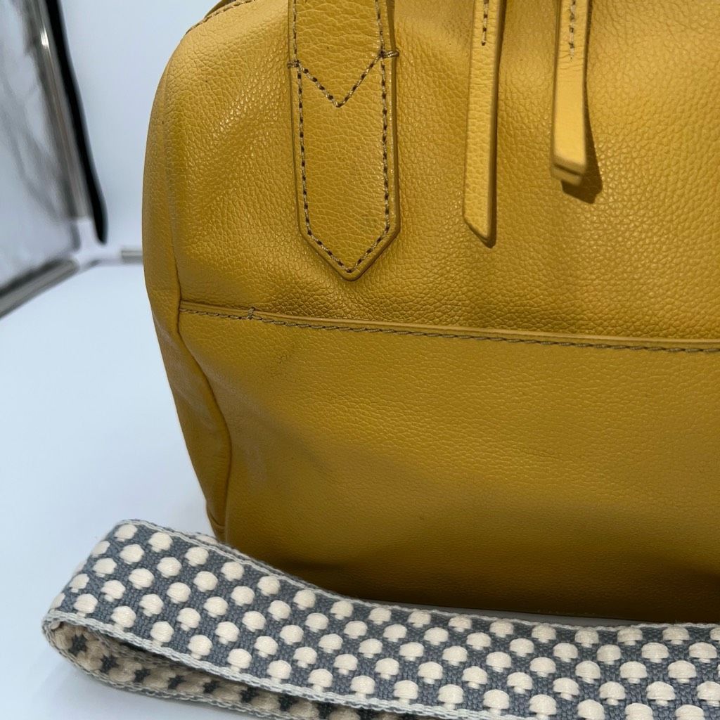 Fossil Fossil Yellow Leather Satchel with Unbranded Guitar Strap Size ONE SIZE - 4 Thumbnail