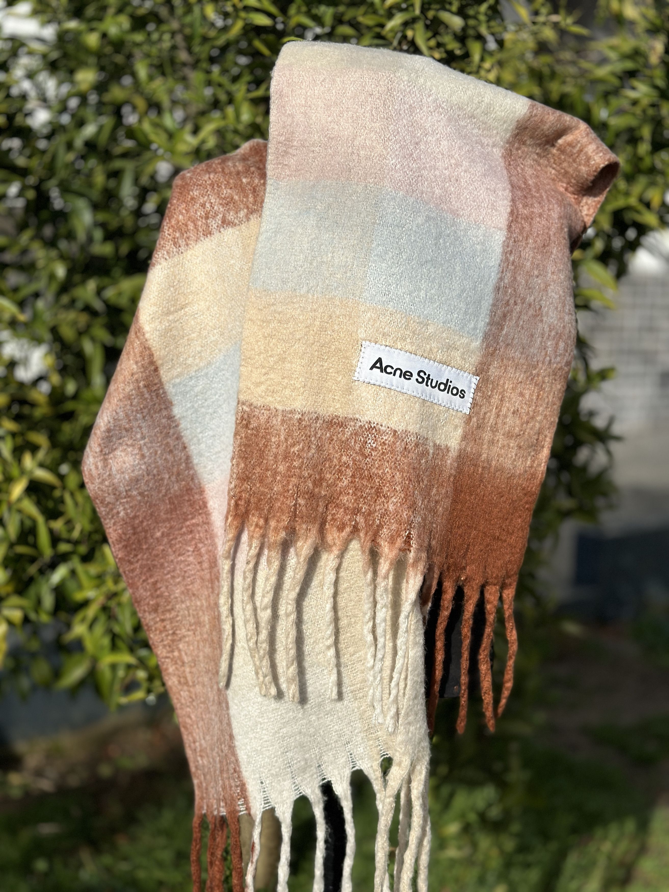 Acne Studios Acne Studios Multicolor Checked WoolMohair Blend Scarf Beige Size ONE SIZE - 10 Thumbnail