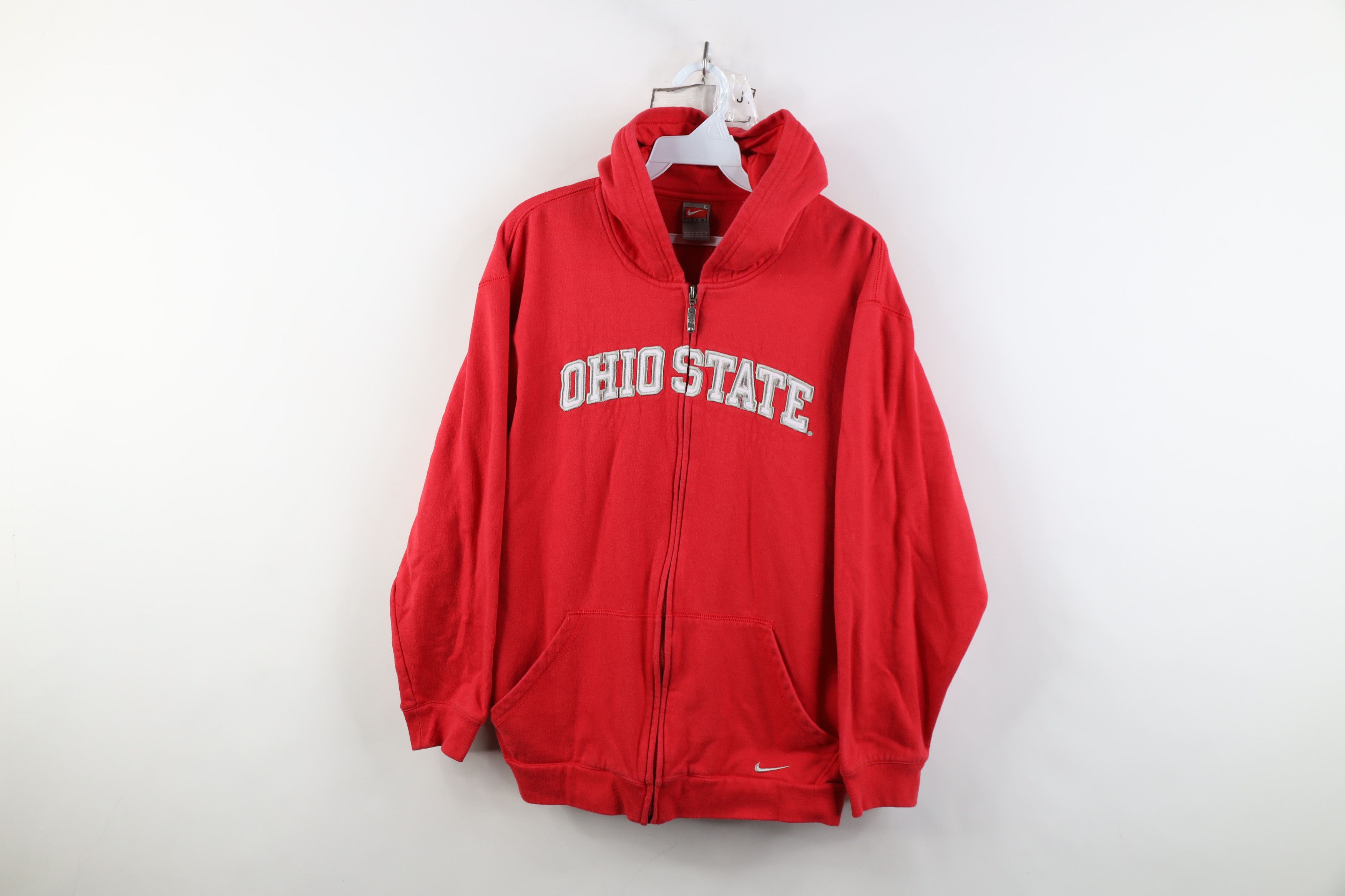 Nike Vintage Y2K Nike Swoosh Ohio State University Zip Hoodie Size L / US 10 / IT 46 - 1 Thumbnail