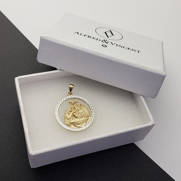 Other Angel & Holy Spirit Baptism Charm 2-Tone 14k YW Gold Pendant Size ONE SIZE - 1 Thumbnail