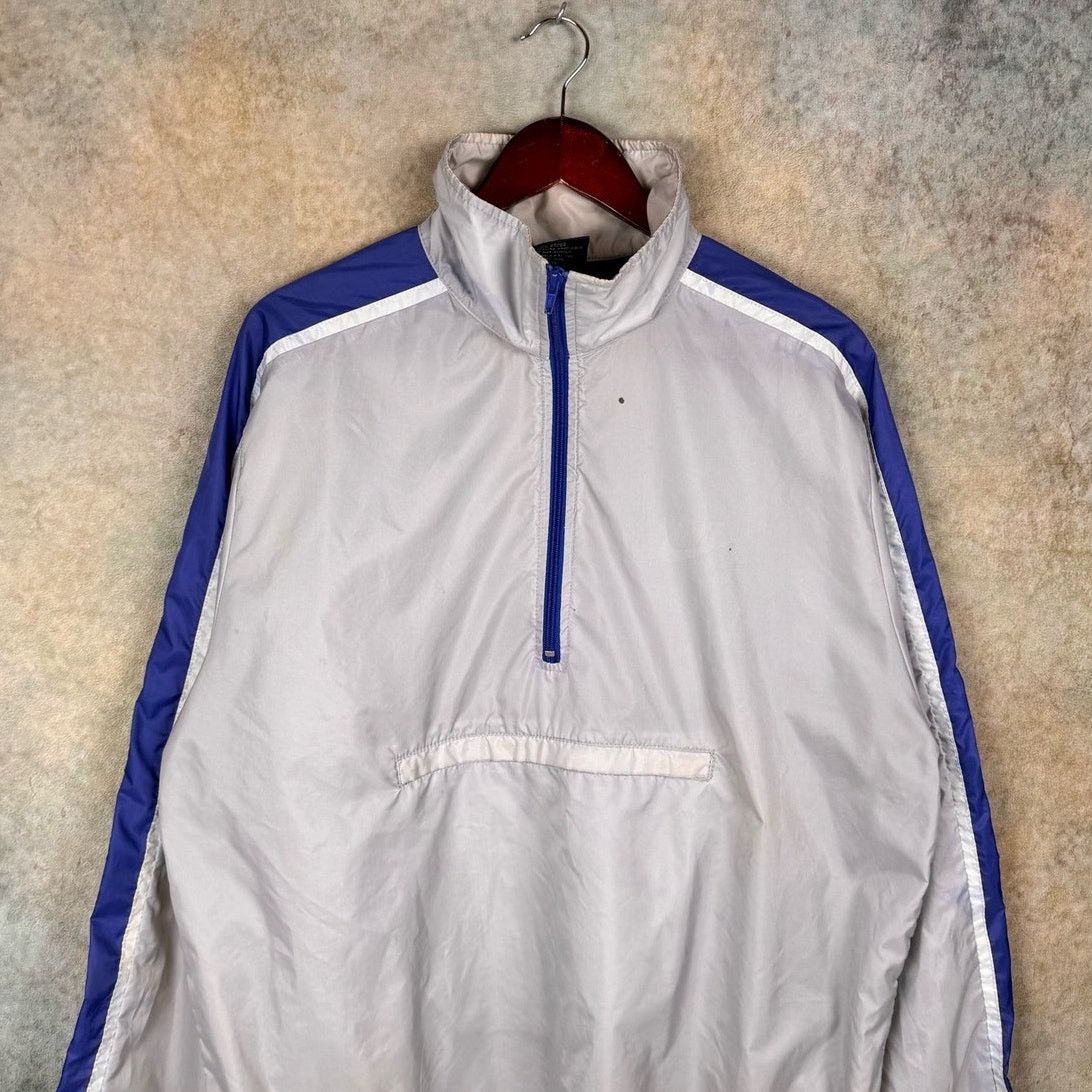 Nike × Vintage VTG 80s Nike Windbreaker Jacket Sz L Gray Blue 1/4 Zip Size US L / EU 52-54 / 3 - 2 Thumbnail