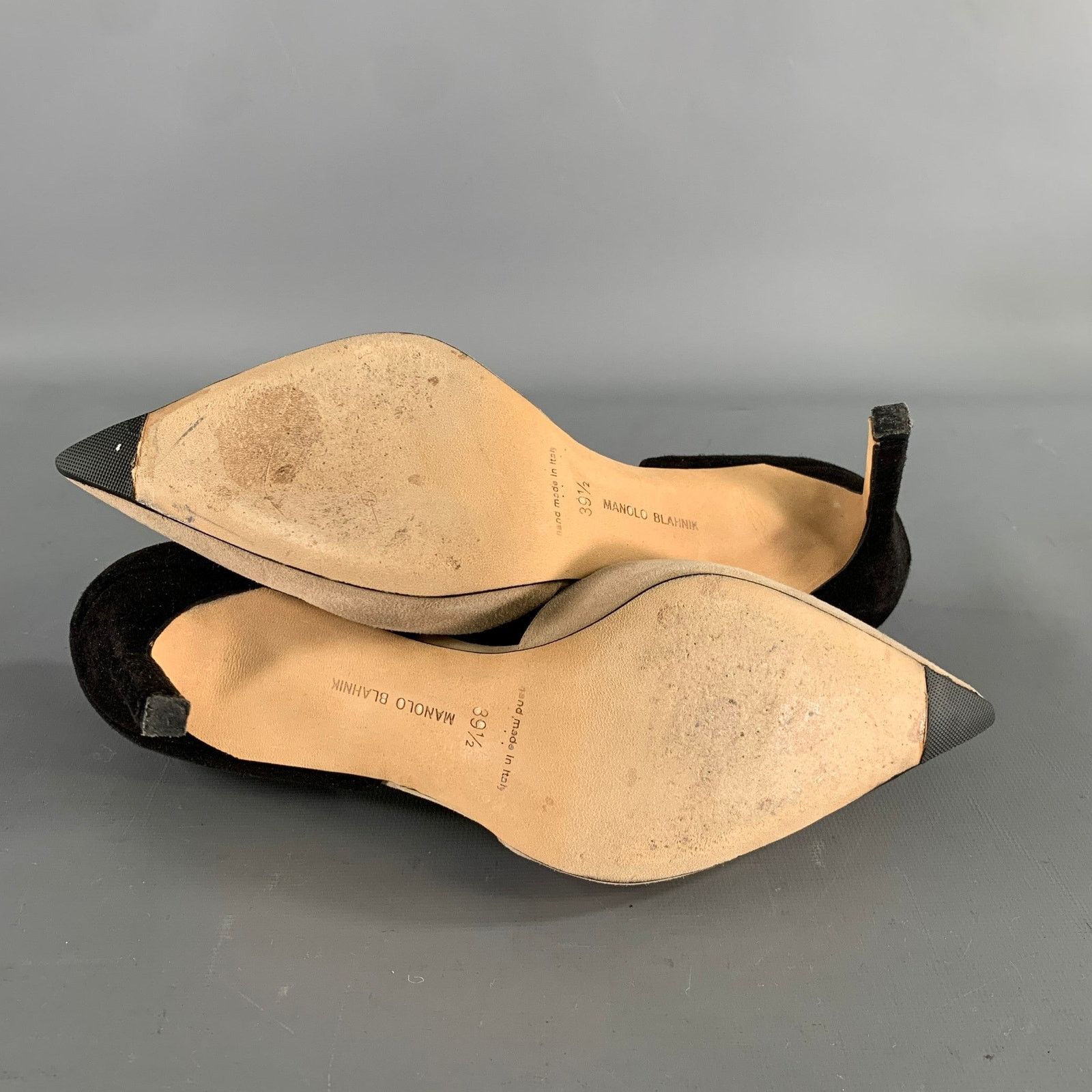 Manolo Blahnik MANOLO BLAHNIK 9.5 Tan Black Suede Pointed Toe Pumps Size US 9.5 / IT 39.5 - 6 Thumbnail