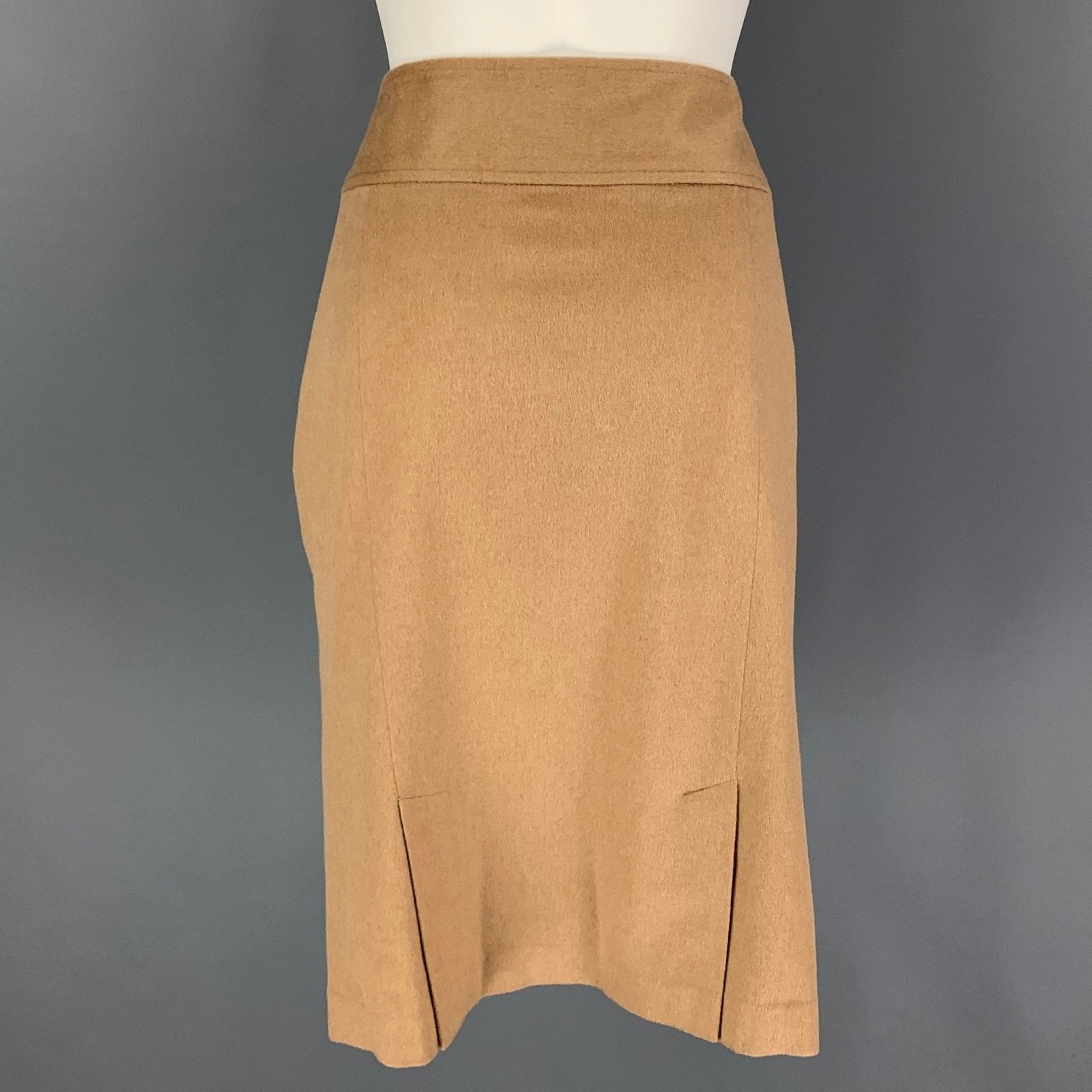 Ralph Lauren 12 Camel Baby Camel Hair Biker Skirt Suit Size 34" / US 12 / IT 48 - 5 Thumbnail