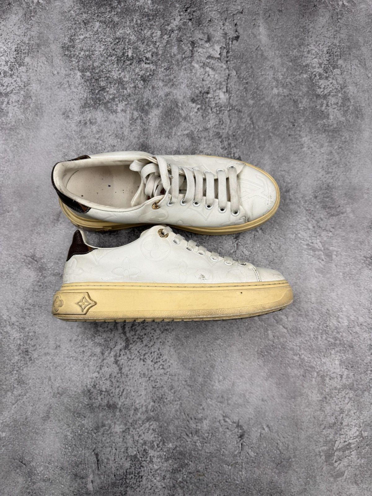 Louis Vuitton White Monogram Sneakers Women Size 36