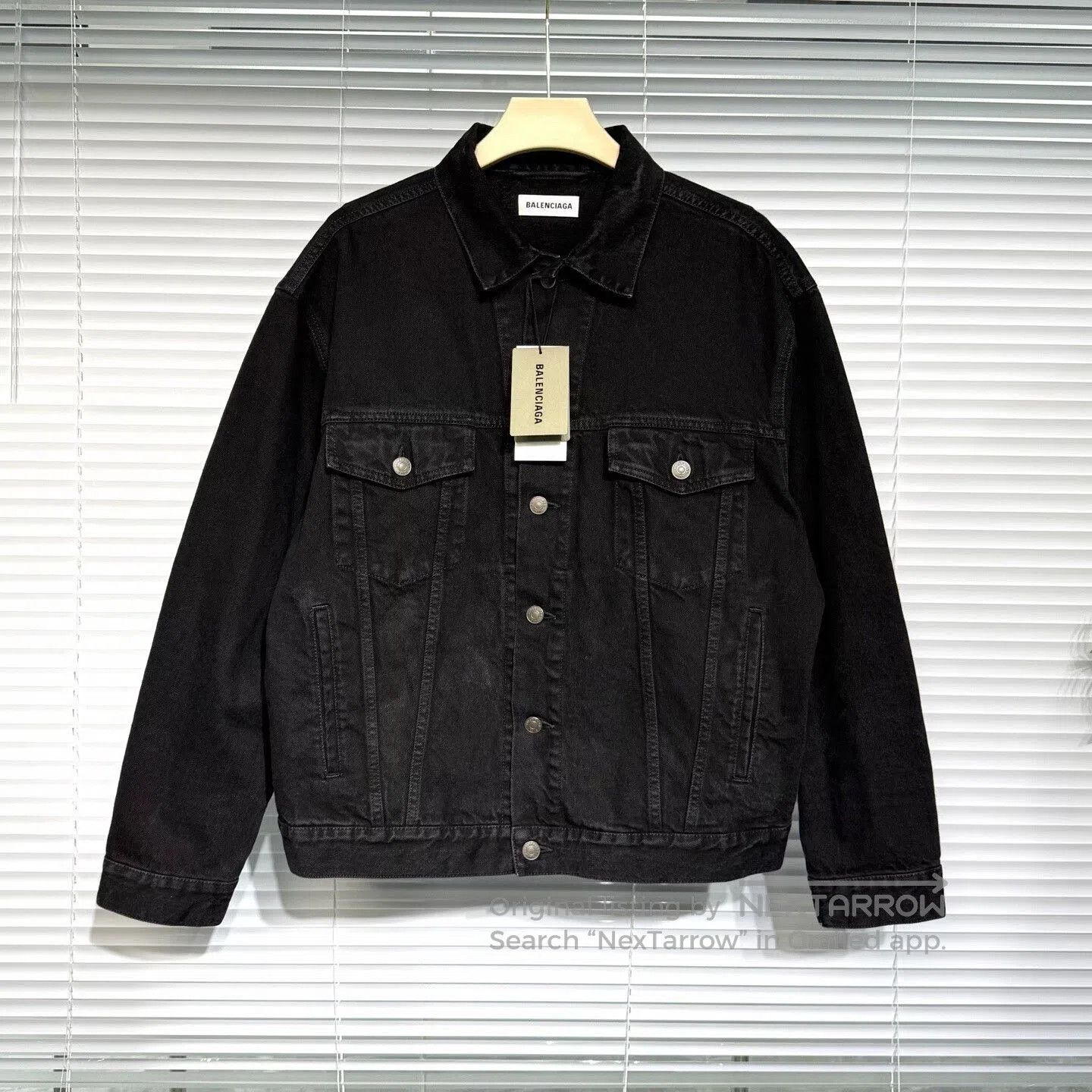 Balenciaga black balenciaga denim jacket with logo. Size US S / EU 44-46 / 1 - 2 Thumbnail