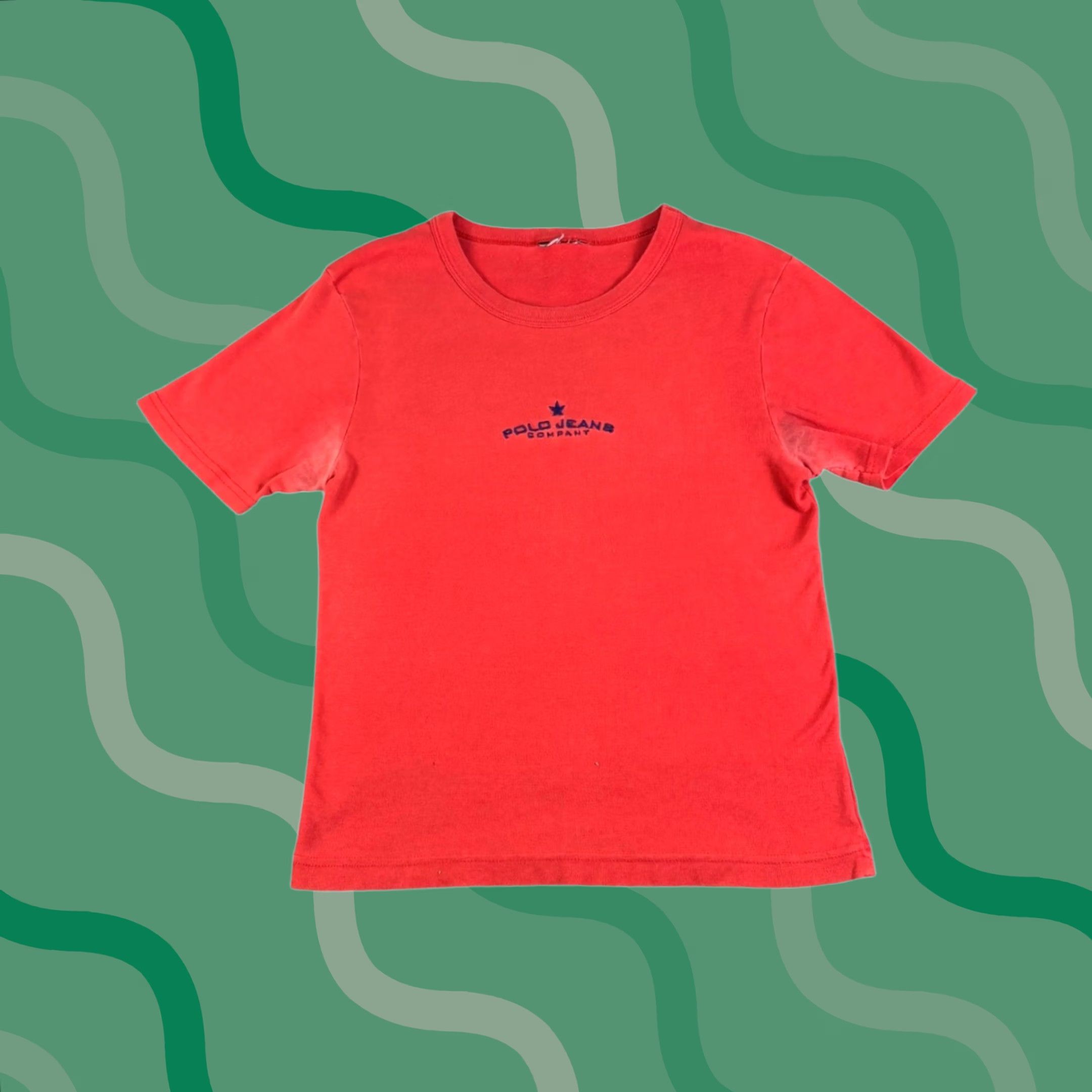 Vintage Polo Jeans Co Ralph Lauren Red Embroidered Logo T-Shirt Small Star Graphic Tee Women Short Sleeve Crew Neck Jersey Cotton Casual Logo Stars 2010s Size S / US 4 / IT 40 - 1 Thumbnail