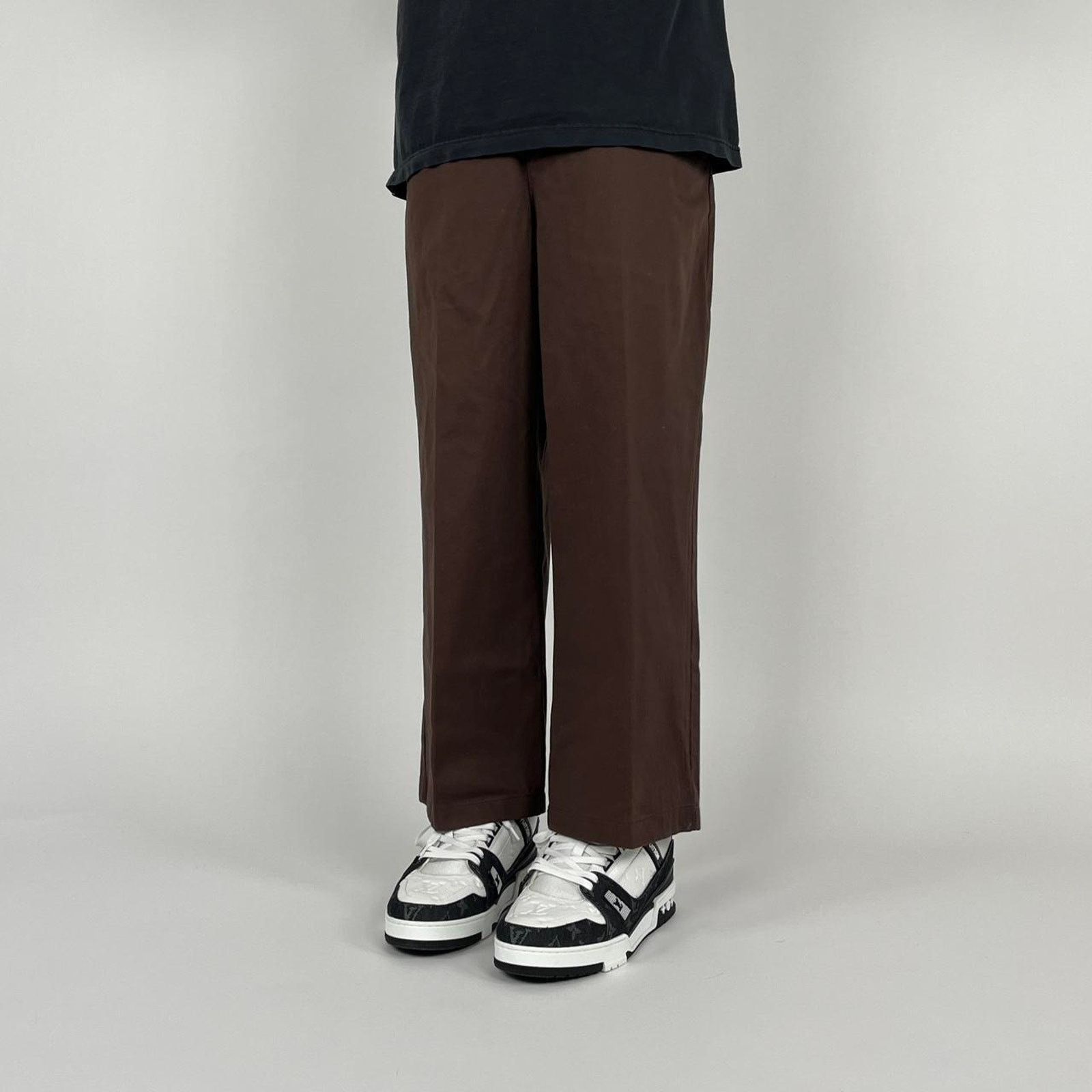 Japanese Brand × Vintage Vintage 90s Chocolate Brown Baggy Chino Skate Pants Size US 39 - 1 Thumbnail