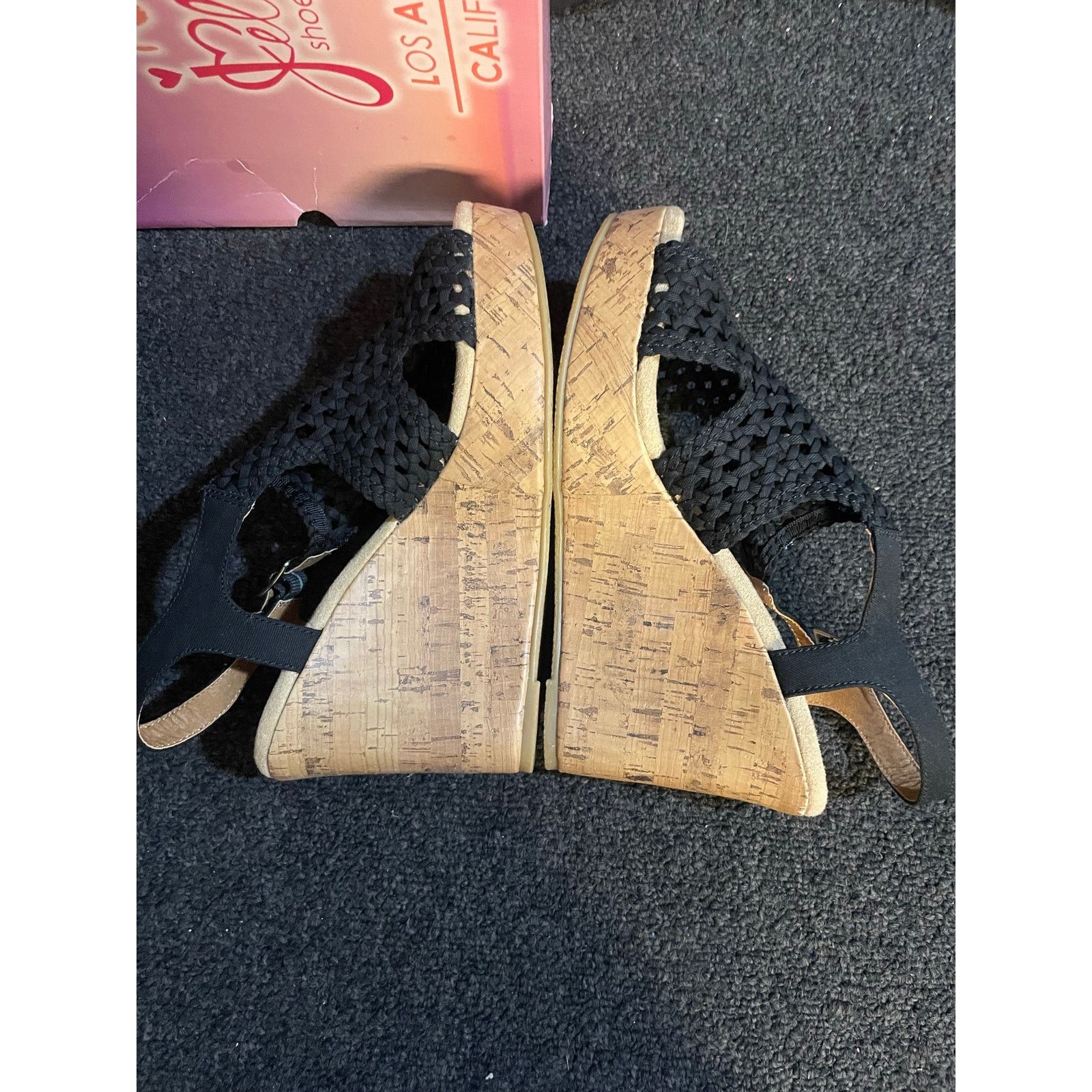Other Jellypop Mosaic Black Canvas Memory Foam Wedge Sandals Women Size US 9 / IT 39 - 4 Thumbnail