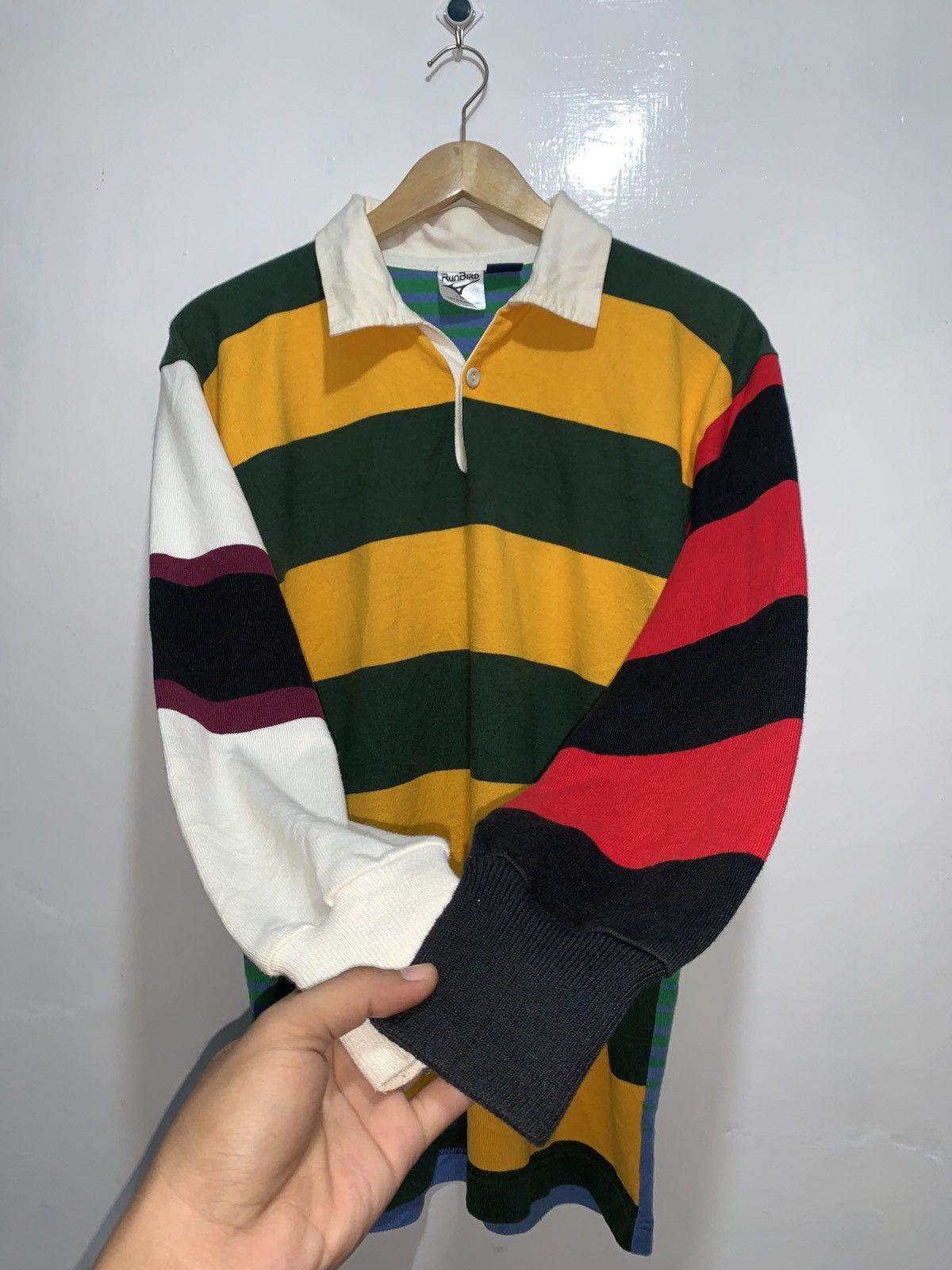 Mizuno Mizuno RunBird Vintage Polo Rugby Different Lines Size US L / EU 52-54 / 3 - 2 Thumbnail