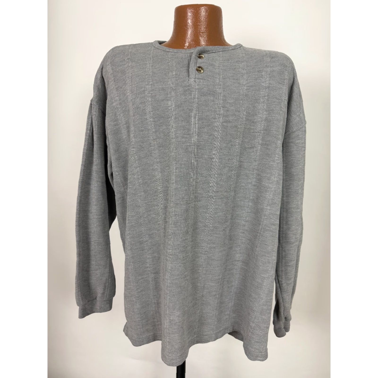 Vintage VINTAGE City Streets Henley Shirt Mens XL Oversized Heavyweight Grunge 90s 50s Bohemian Hippie Hipster Outdoor Gray Size US XL / EU 56 / 4 - 2 Thumbnail