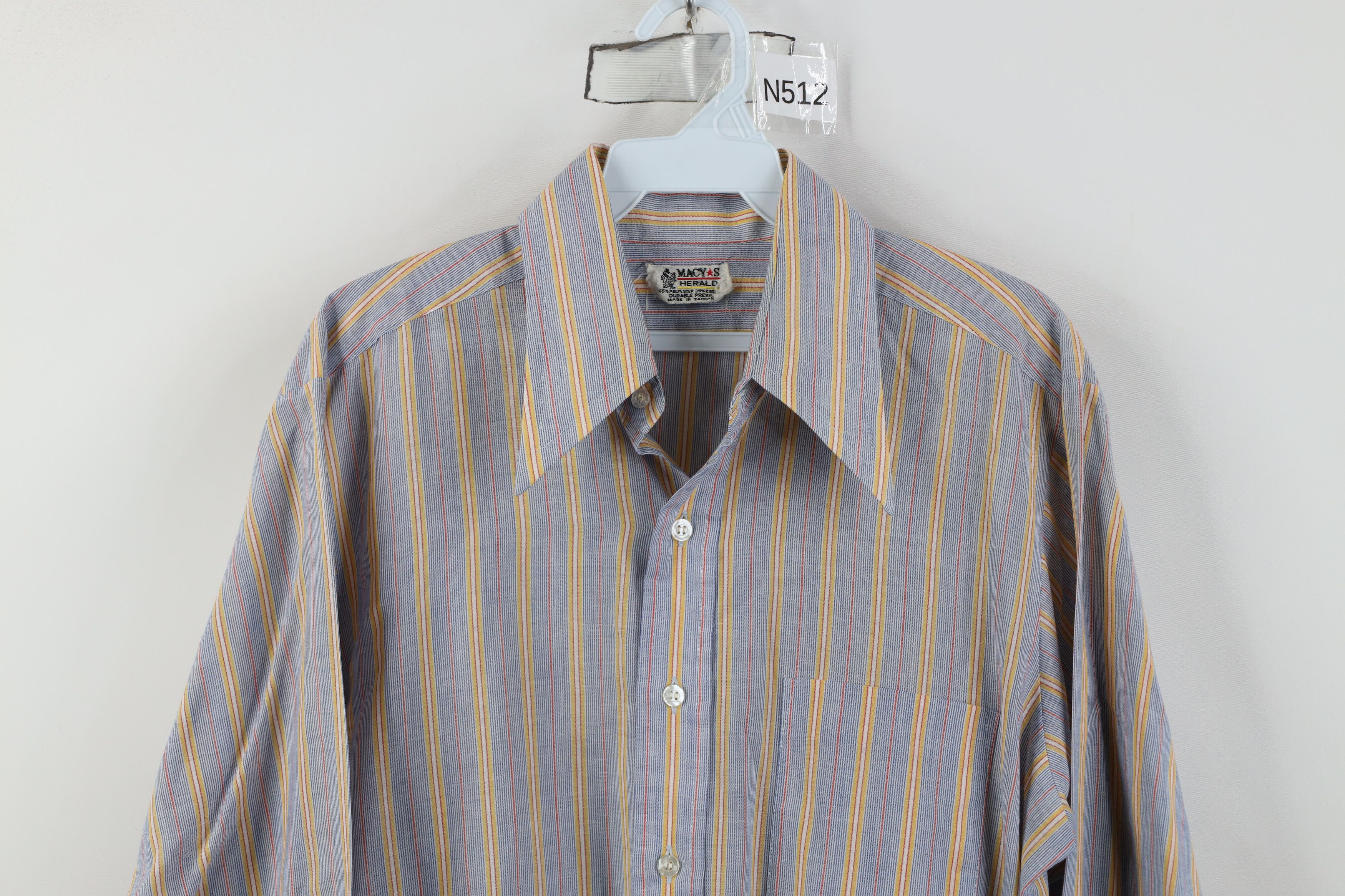 Vintage Vintage 60s 70s Macys Striped Dagger Collar Button Shirt Size US M / EU 48-50 / 2 - 2 Thumbnail