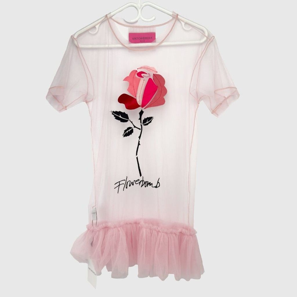 Viktor & Rolf VOGUE Cover Mini Dress * VIKTOR & ROLF Floral Pink Size XS/S Size XS / US 0-2 / IT 36-38 - 4 Thumbnail