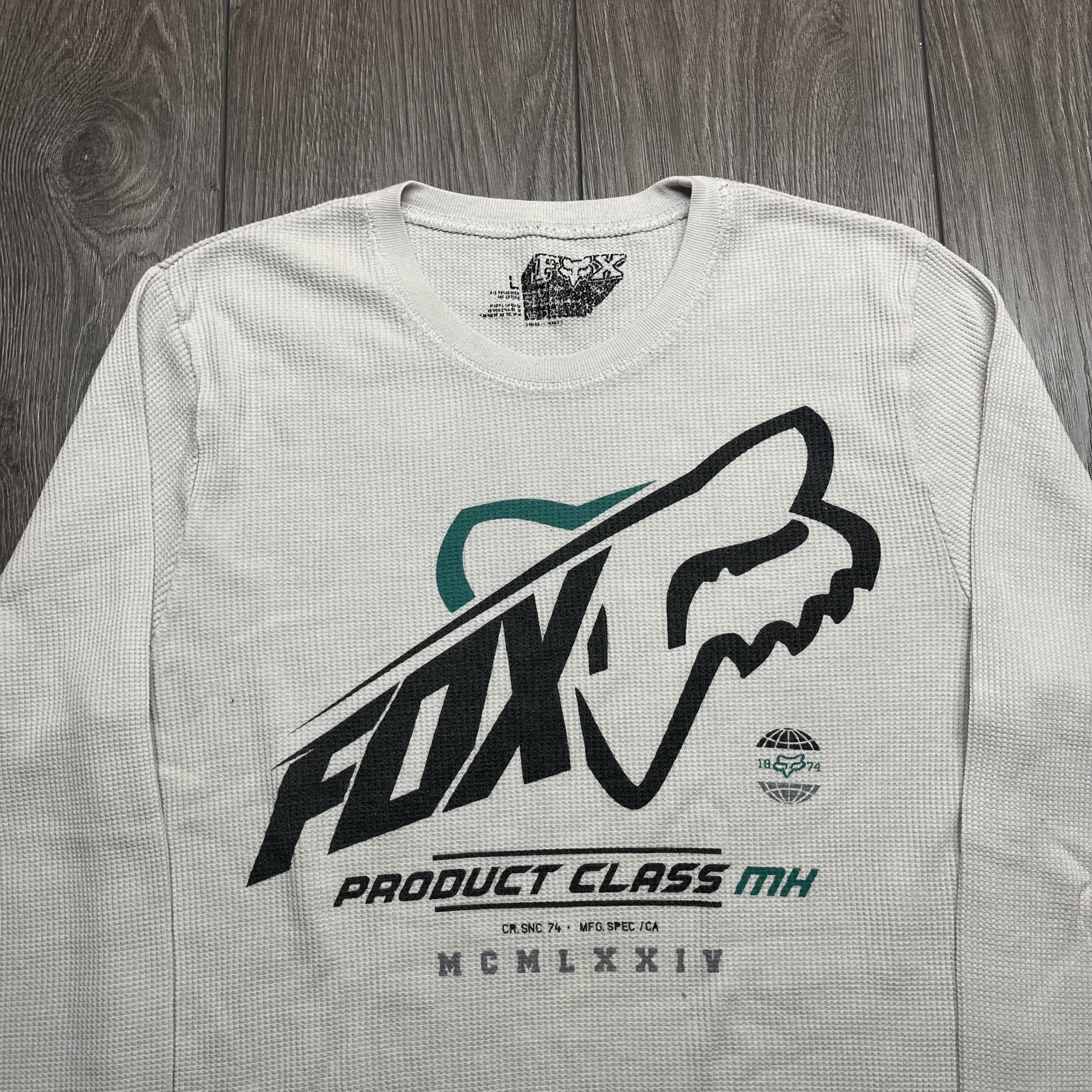 Fox Racing × Vintage Vintage Fox Racing Y2k Thermal Waffle Long Sleeve White Size US L / EU 52-54 / 3 - 2 Thumbnail