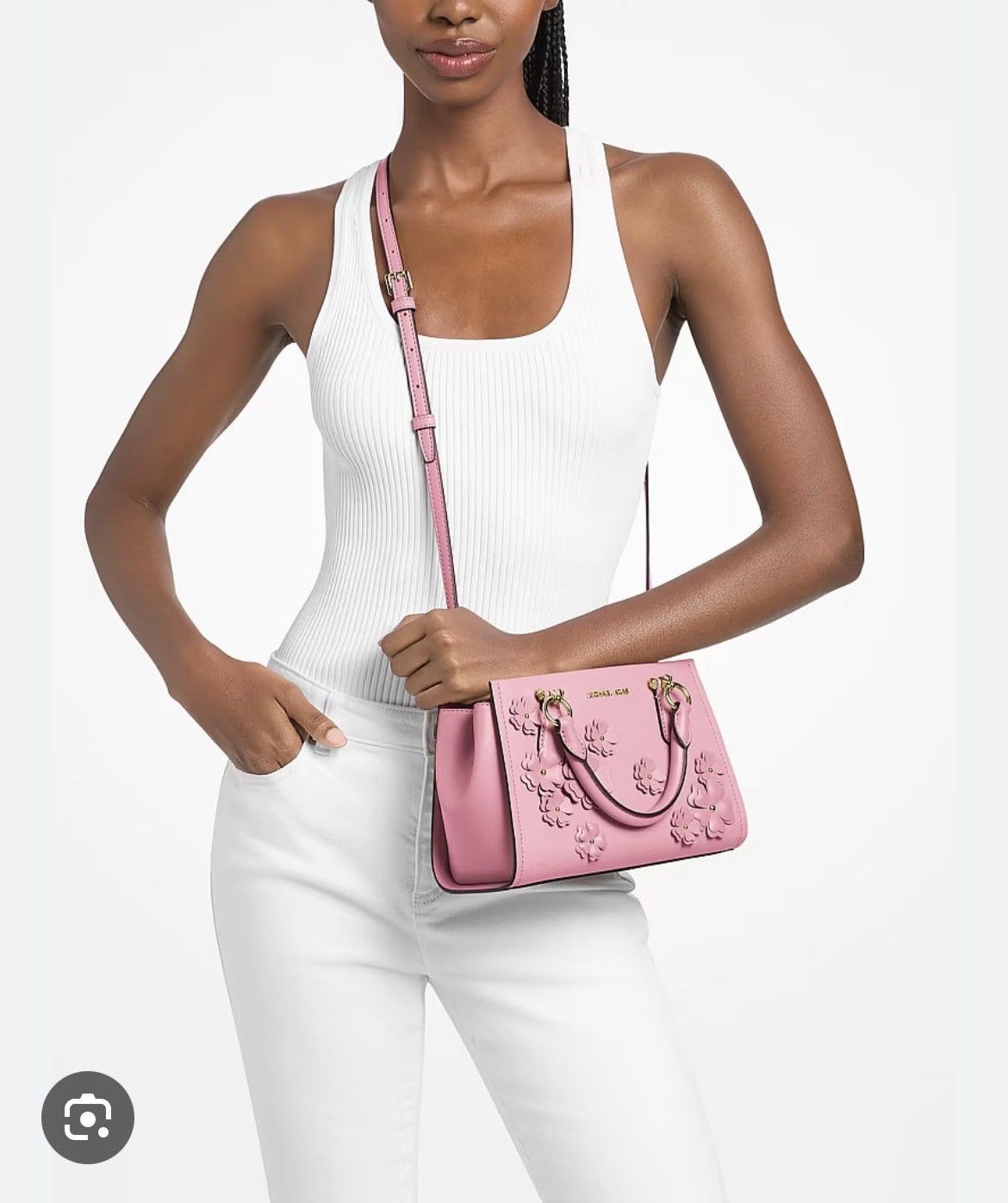 Michael Kors Michael Kors Marilyn Small Floral Embellished Satchel Size ONE SIZE - 7 Thumbnail