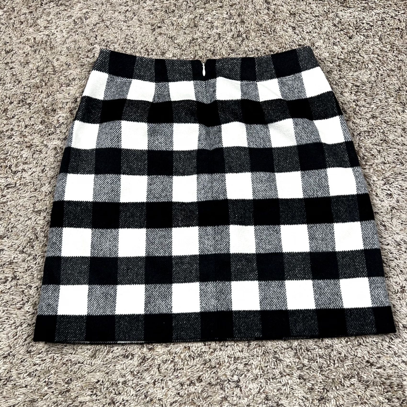 Ann Taylor Ann Taylor Loft Skirt Womens 4 Black White Plaid Lined Slit Pockets A-Line Short Dress Formal Casual Workwear Professional Women Size 27" / US 4 / IT 40 - 3 Thumbnail
