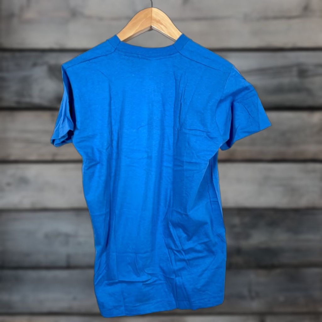 Fruit Of The Loom VINTAGE Fruit of the Loom T-Shirt Pocket Blue 80s XL Large Men Mens Short Sleeve Crew Neck Solid Cotton 100% Single Stitch Retro 80s Theme Size US L / EU 52-54 / 3 - 1 Thumbnail